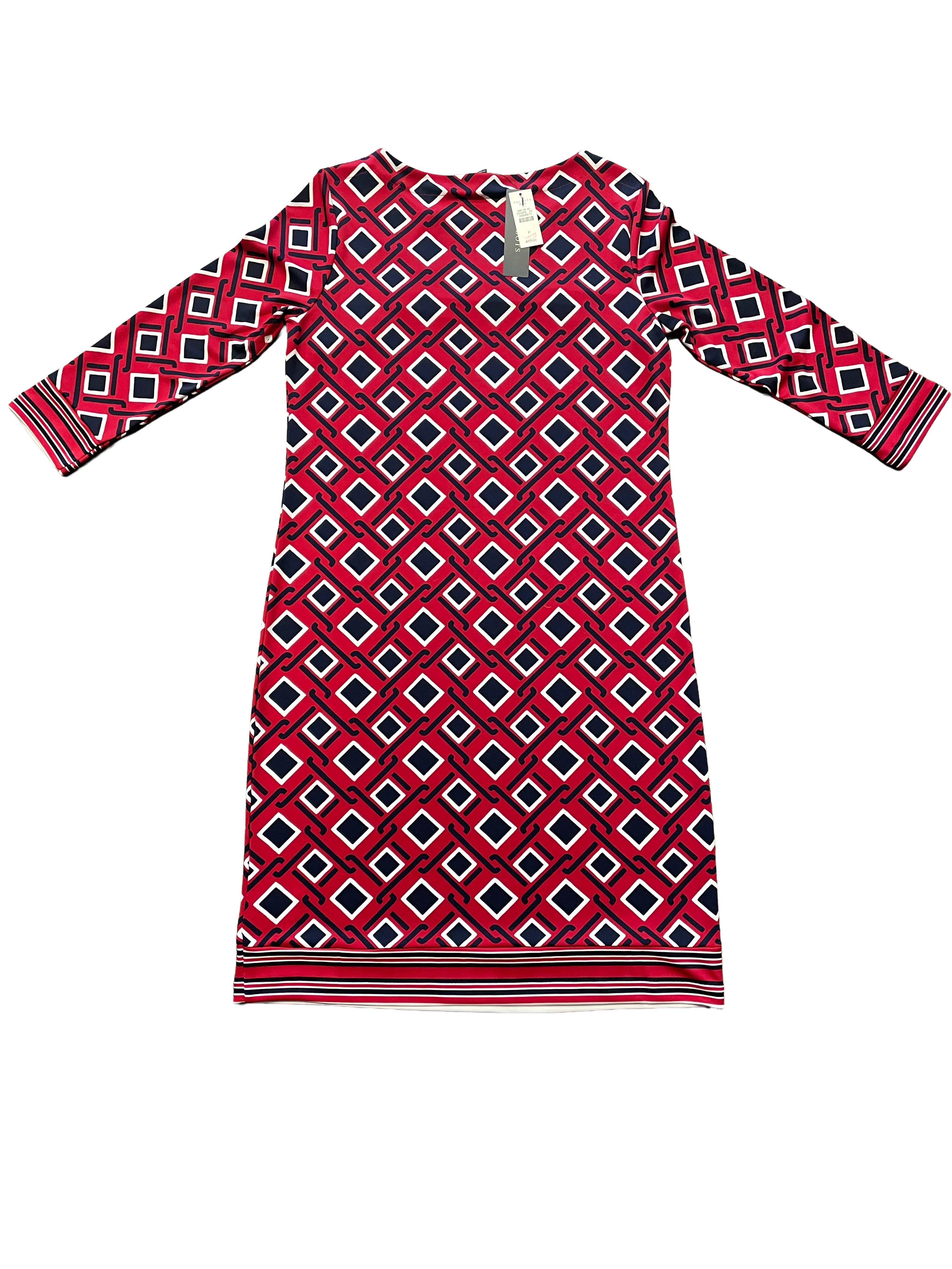 Talbots Petites NWT Red Geometric Print Shift Dress