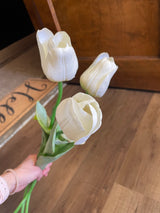 White Tulip Silk Flowers (set of 3)