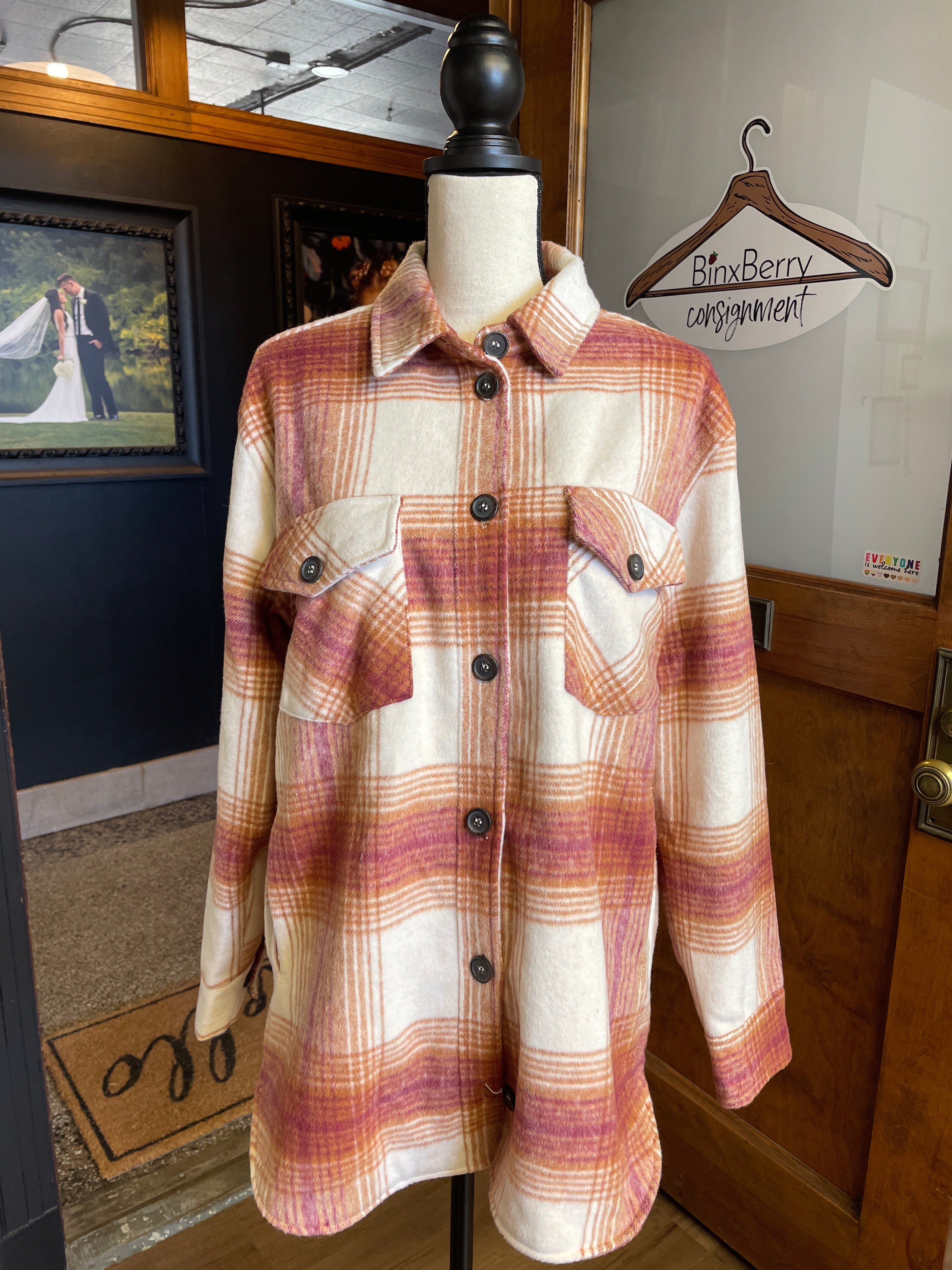 Thread & Supply Carmel Plaid Women's Shacket (M)