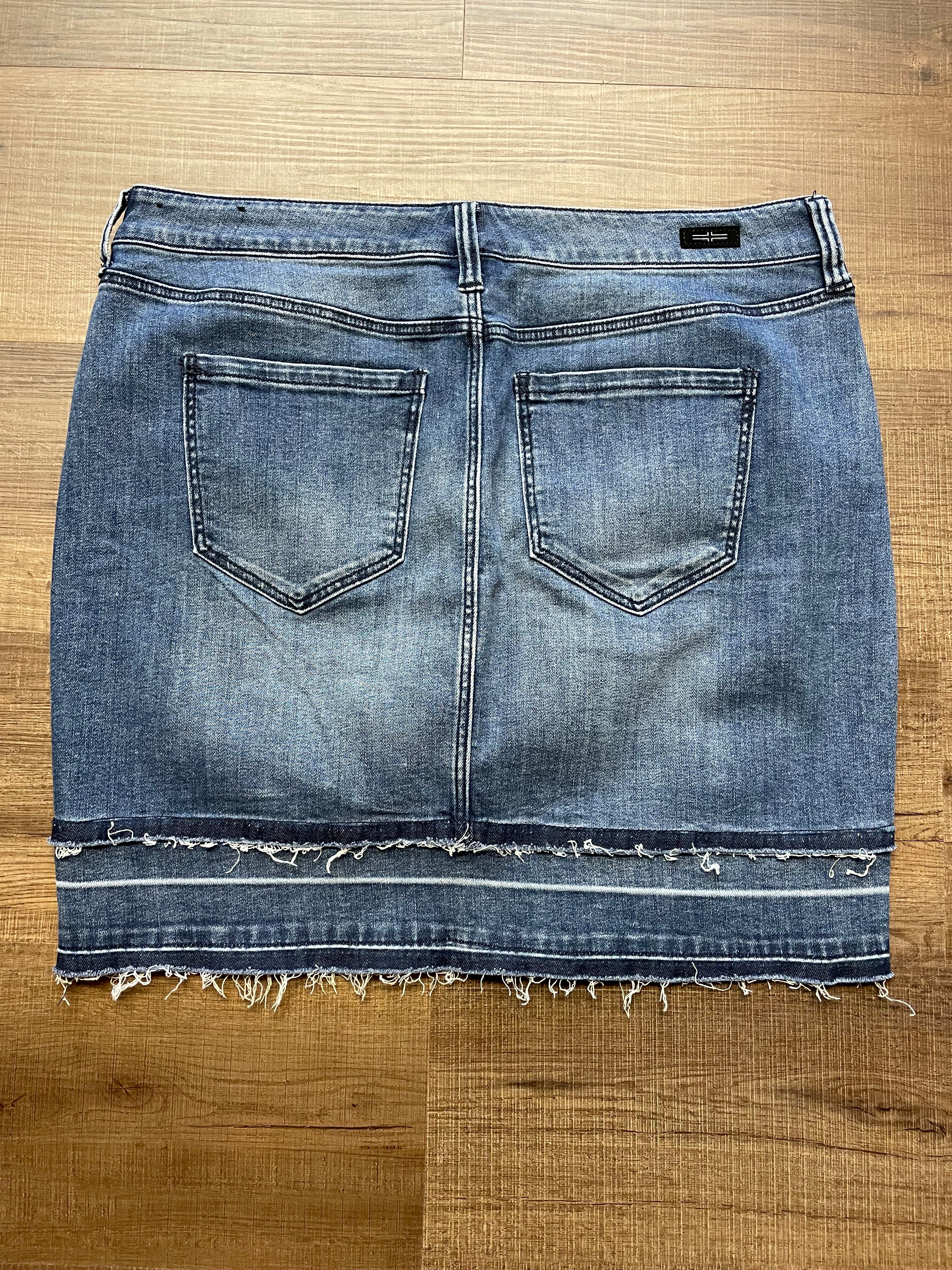 Liverpool Frayed Hem Jean Skirt (12)