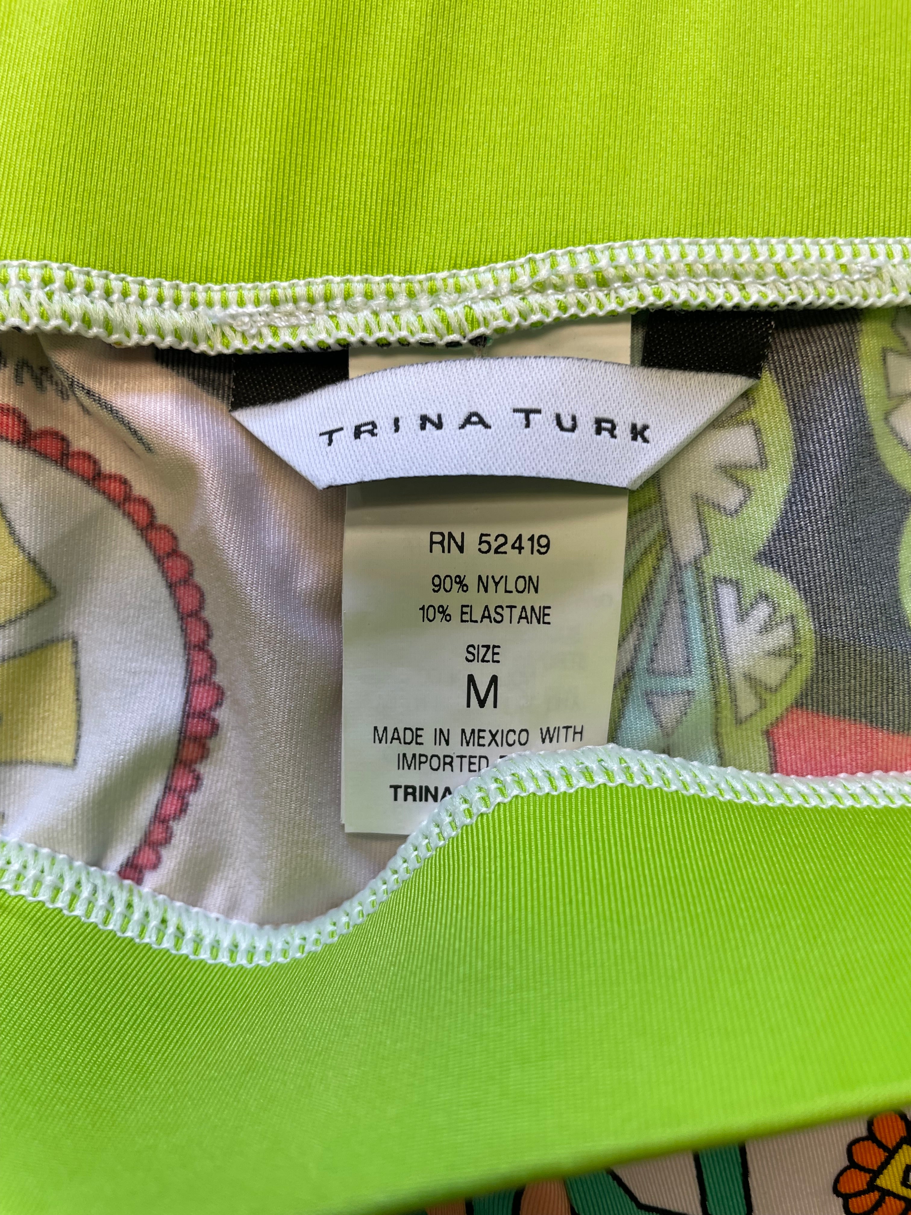 Trina Turk Bold Geometric Pull On Pants (M)