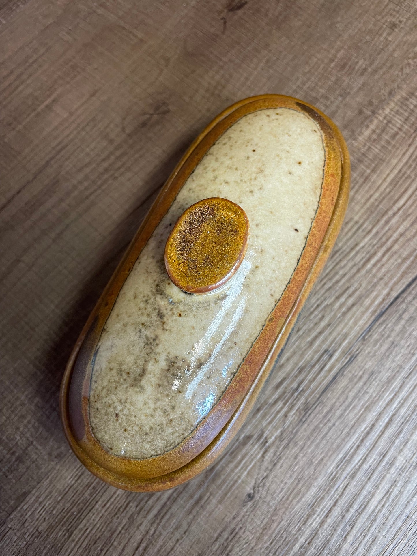 Painted Ceramic Covered Dish