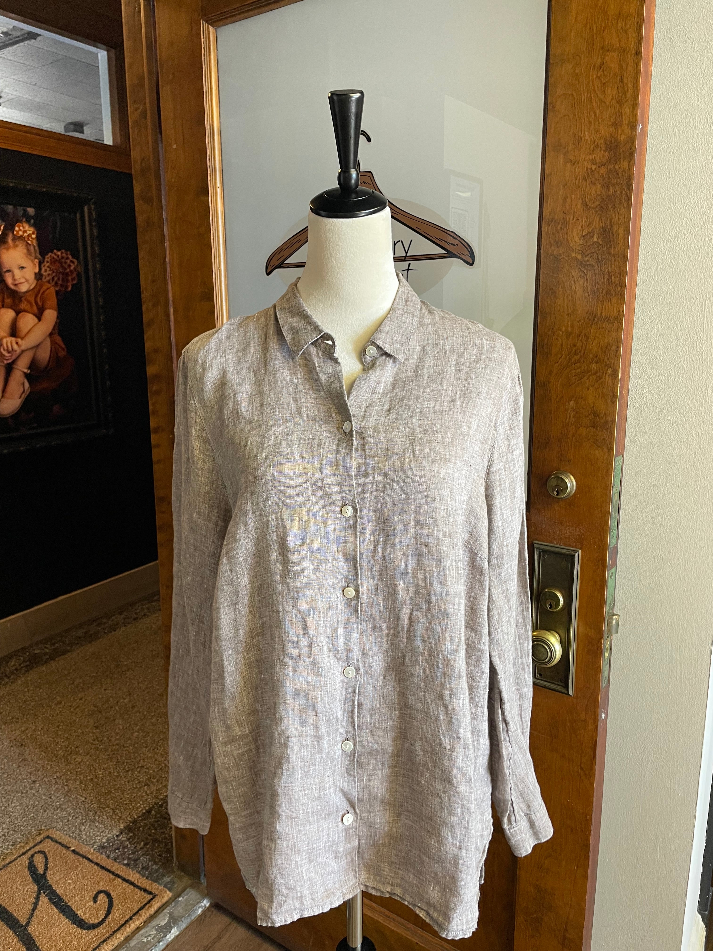 J. Jill Love Linen Essential Shirt Women's Blouse (L) - BinxBerry Consignment
