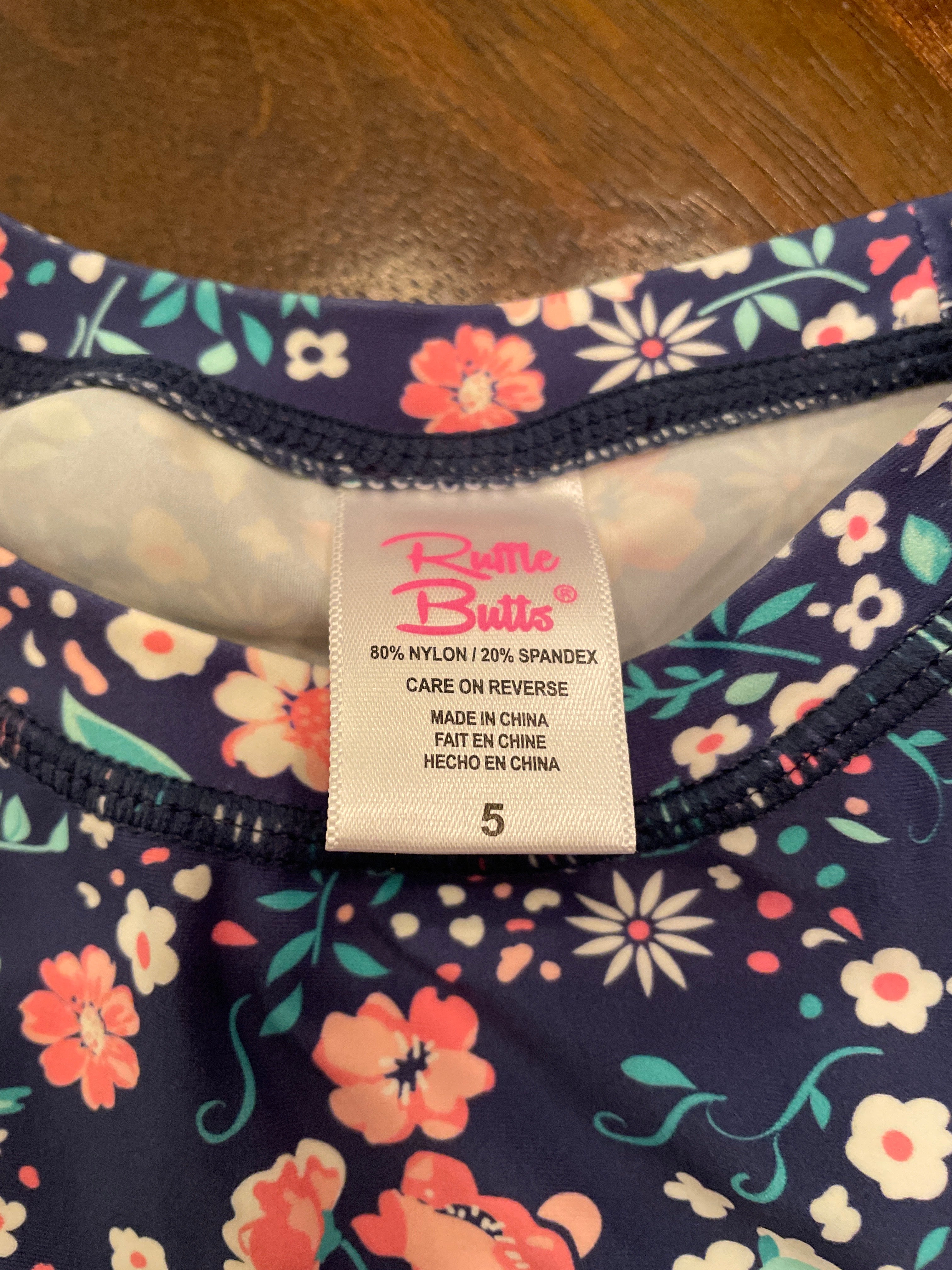 Ruffle Butts Floral Long Sleeved Swim Top (5)
