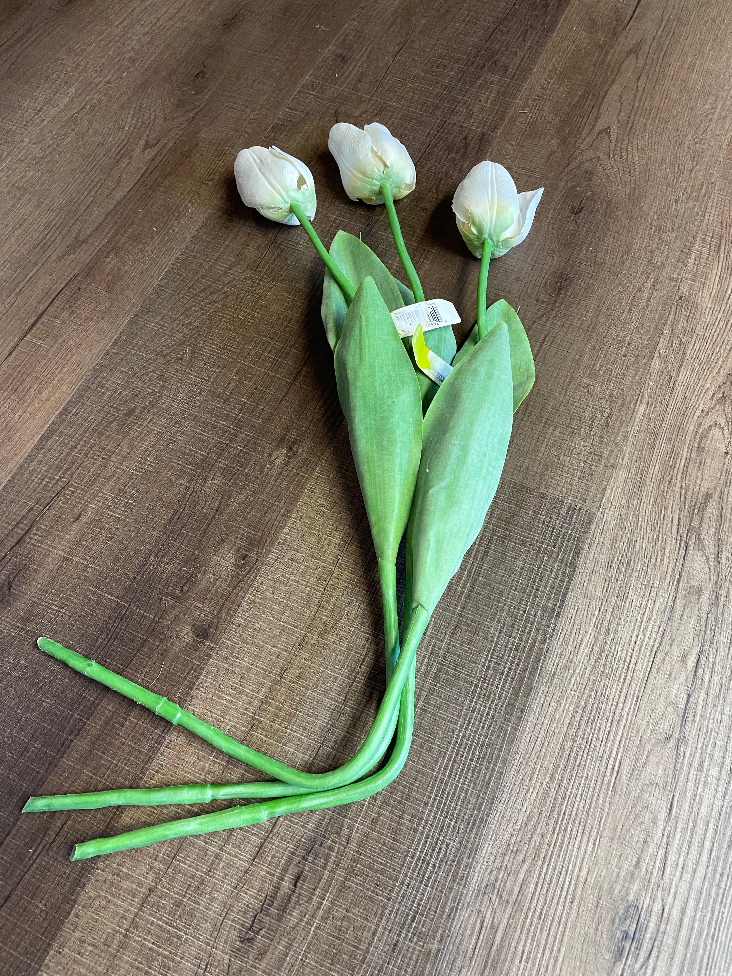 White Tulip Silk Flowers (set of 3)