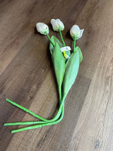 White Tulip Silk Flowers (set of 3)