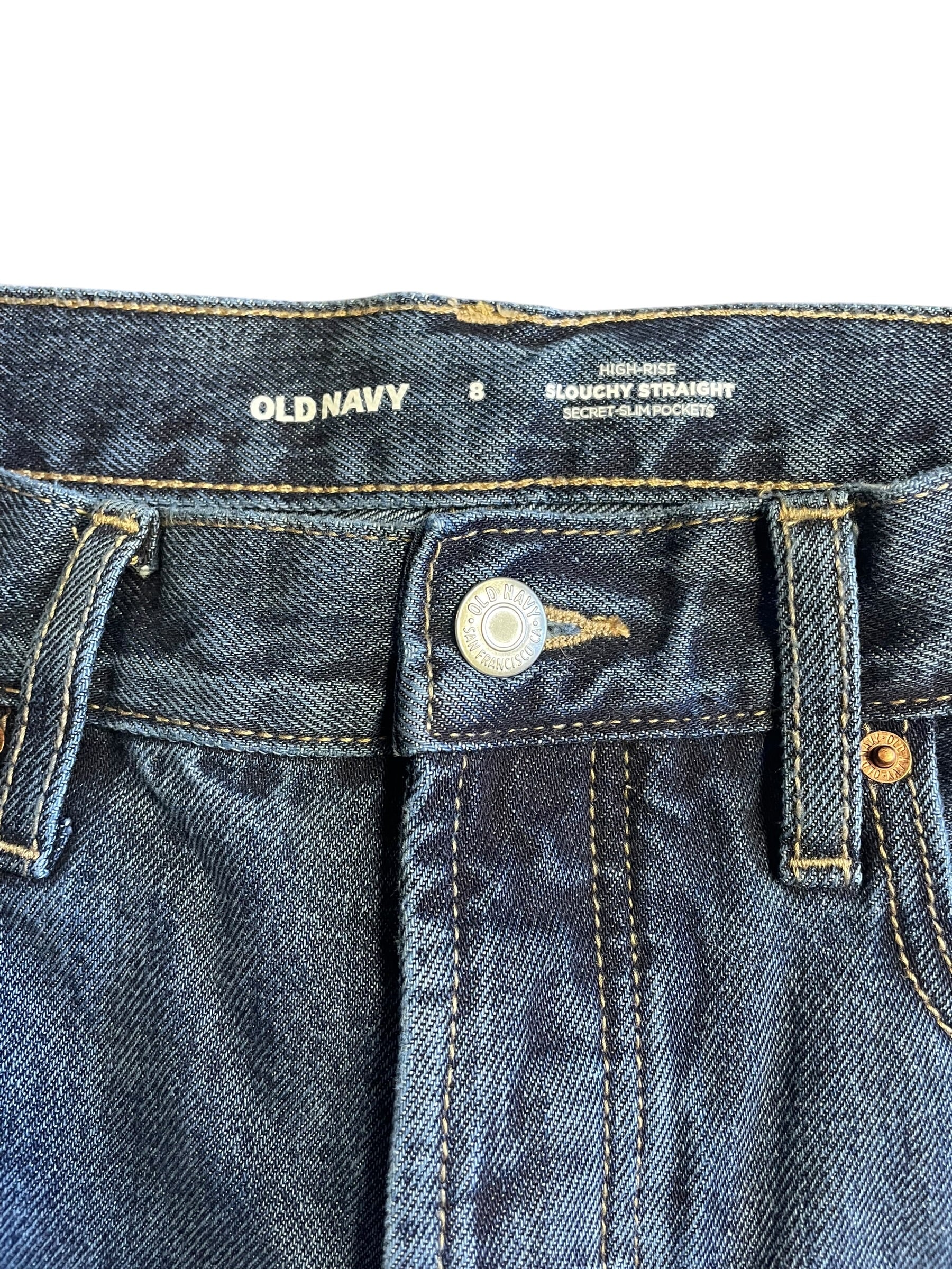Old Navy Women's NWT High Rise Slouchy Straight Ankle Jeans (8)