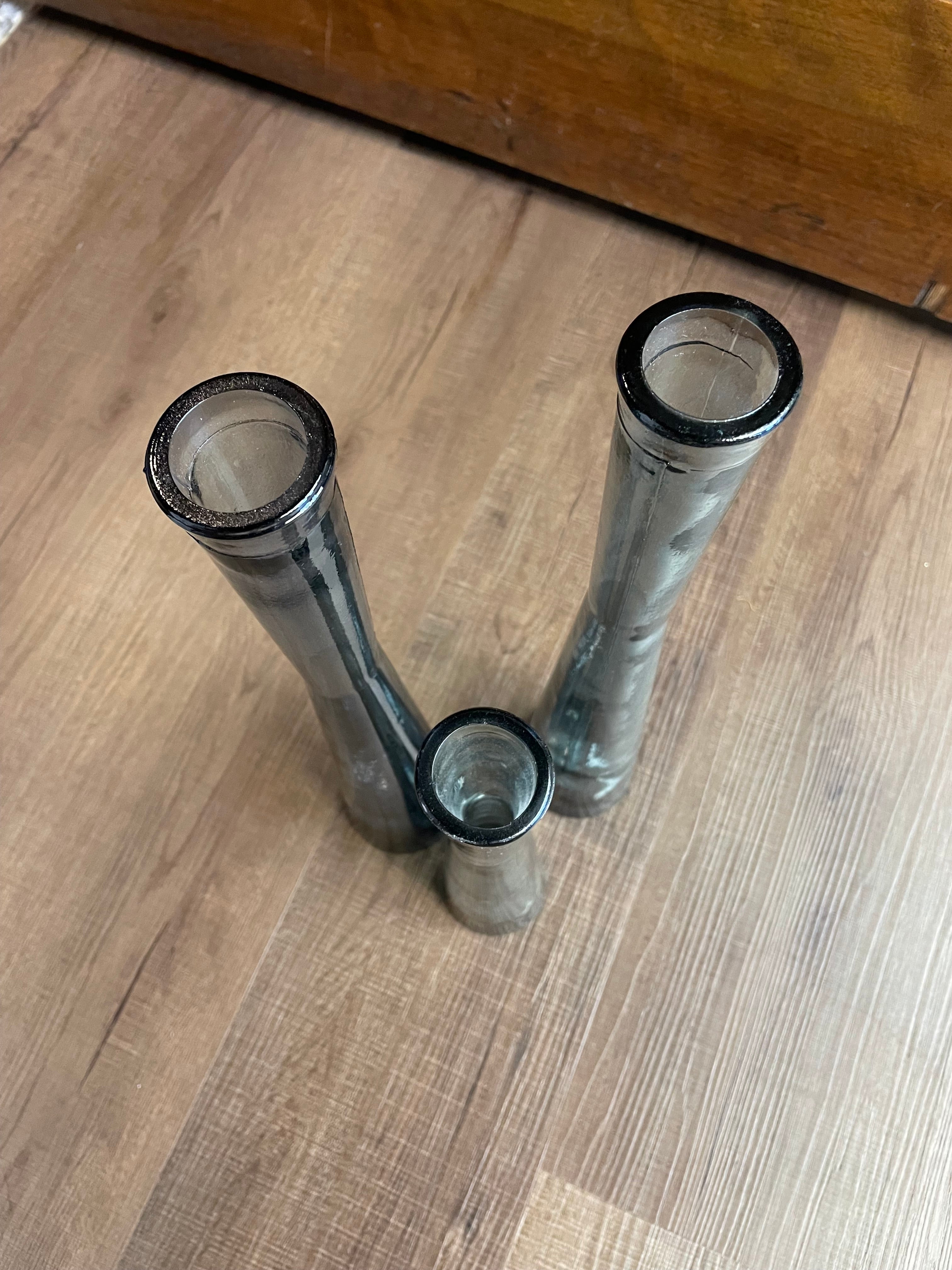 Set of 3 Mid Modern Glass Vases