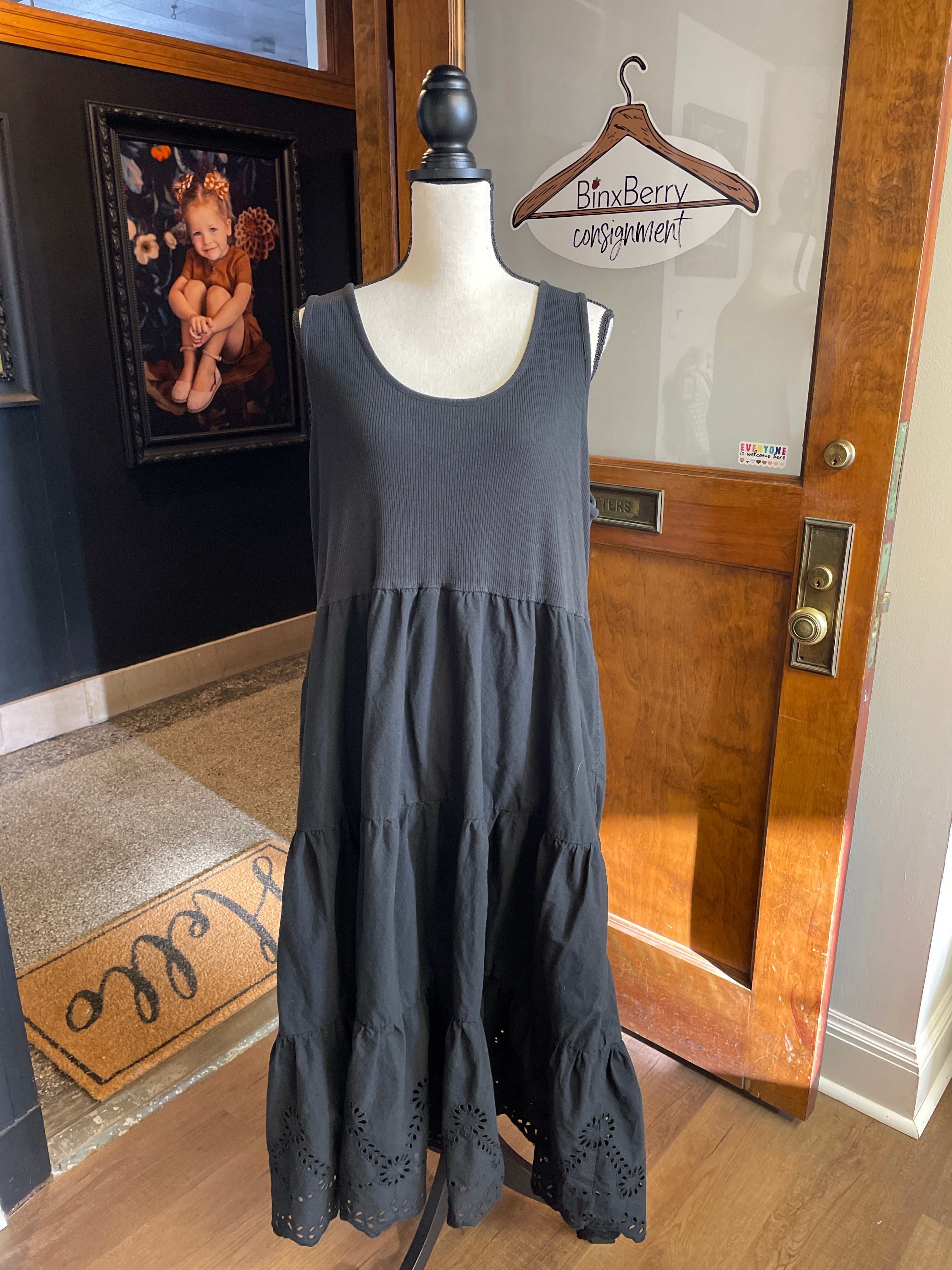 GAP Ribbed Tank Dress with Cutout Skirt (XXL)