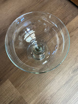Etched Glass Pedestal Bowl