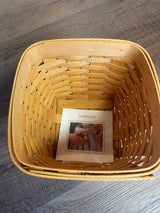 Longaberger Tall Tissue Basket with Orchard Park Plaid Liner