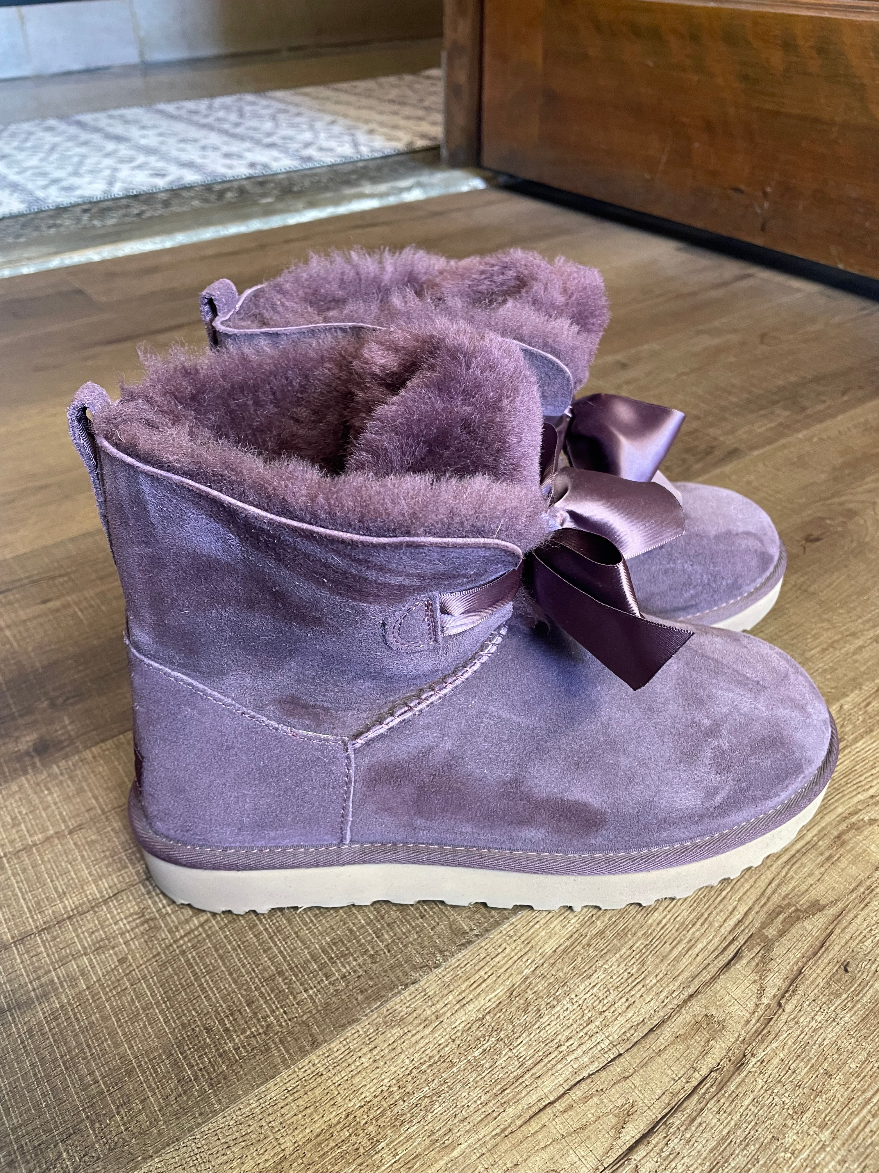 Ugg Gita Bow Mini Boot Eggplant Purple (9)