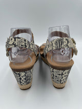 Aetrex Sydney Snake Quarter Strap Women's Wedge (10) - BinxBerry Consignment