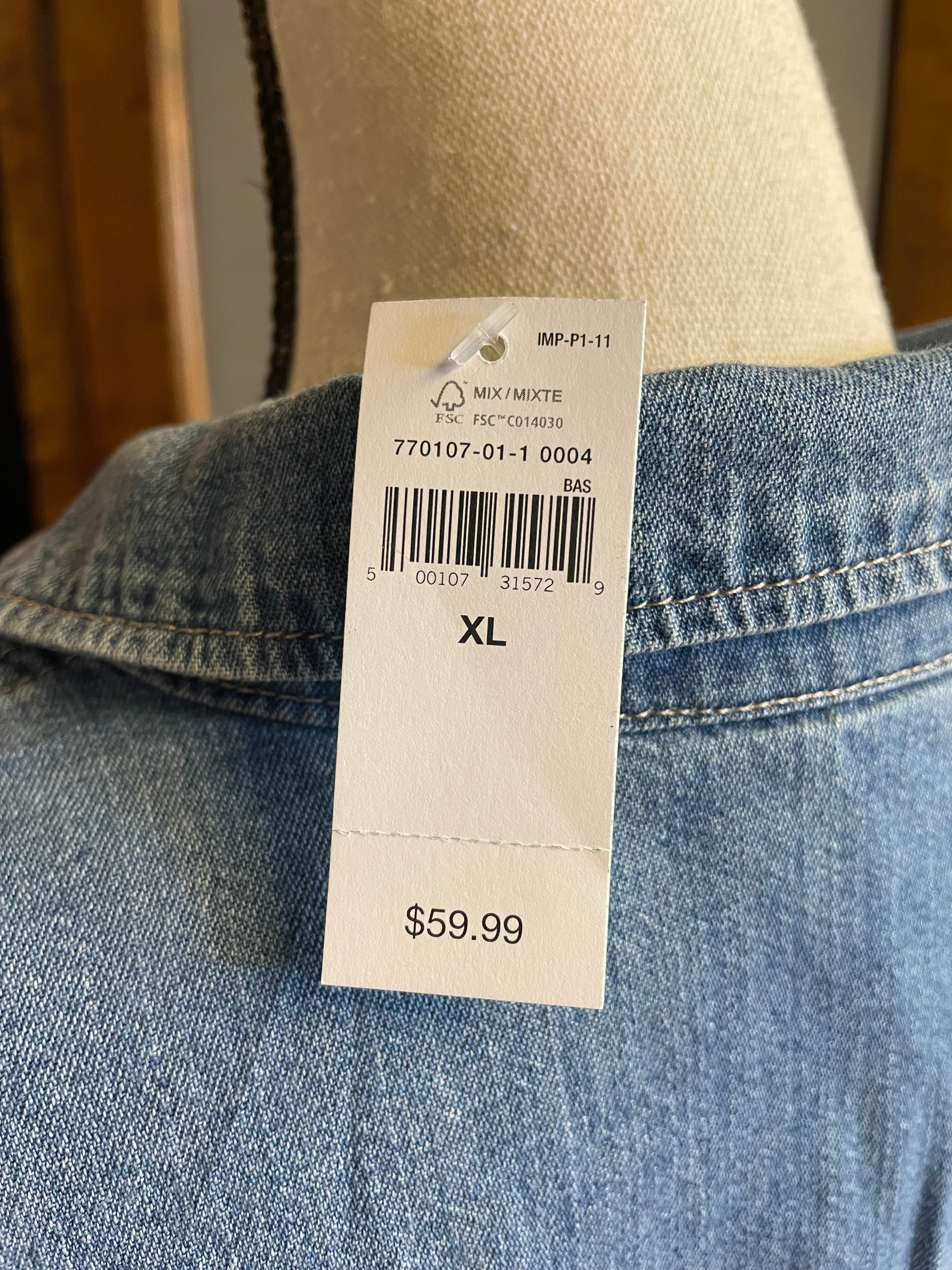 GAP Western Demin Pearl Snap Shirt (XL)