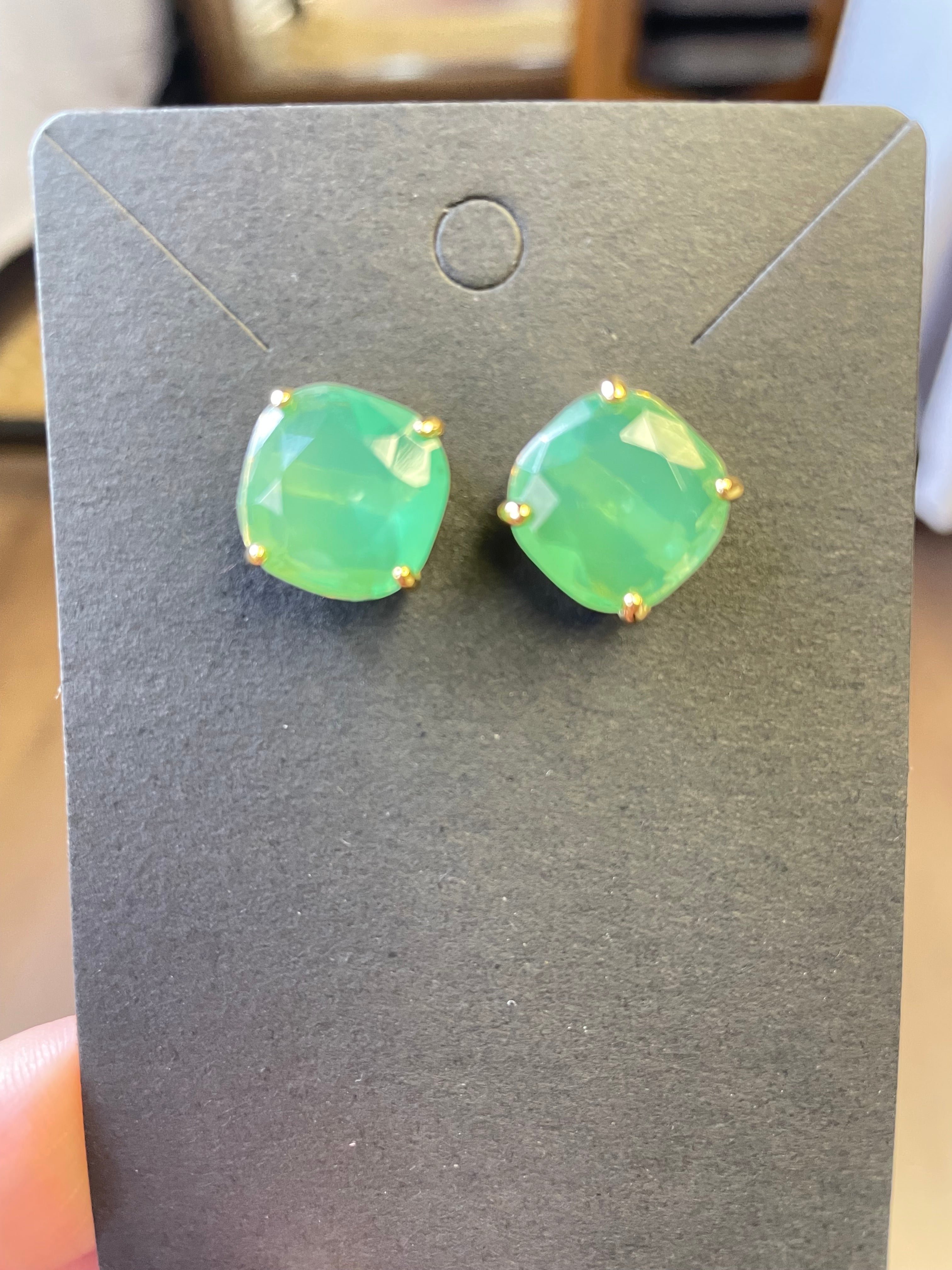 Kate Spade Small Square Stud Seafoam Earrings