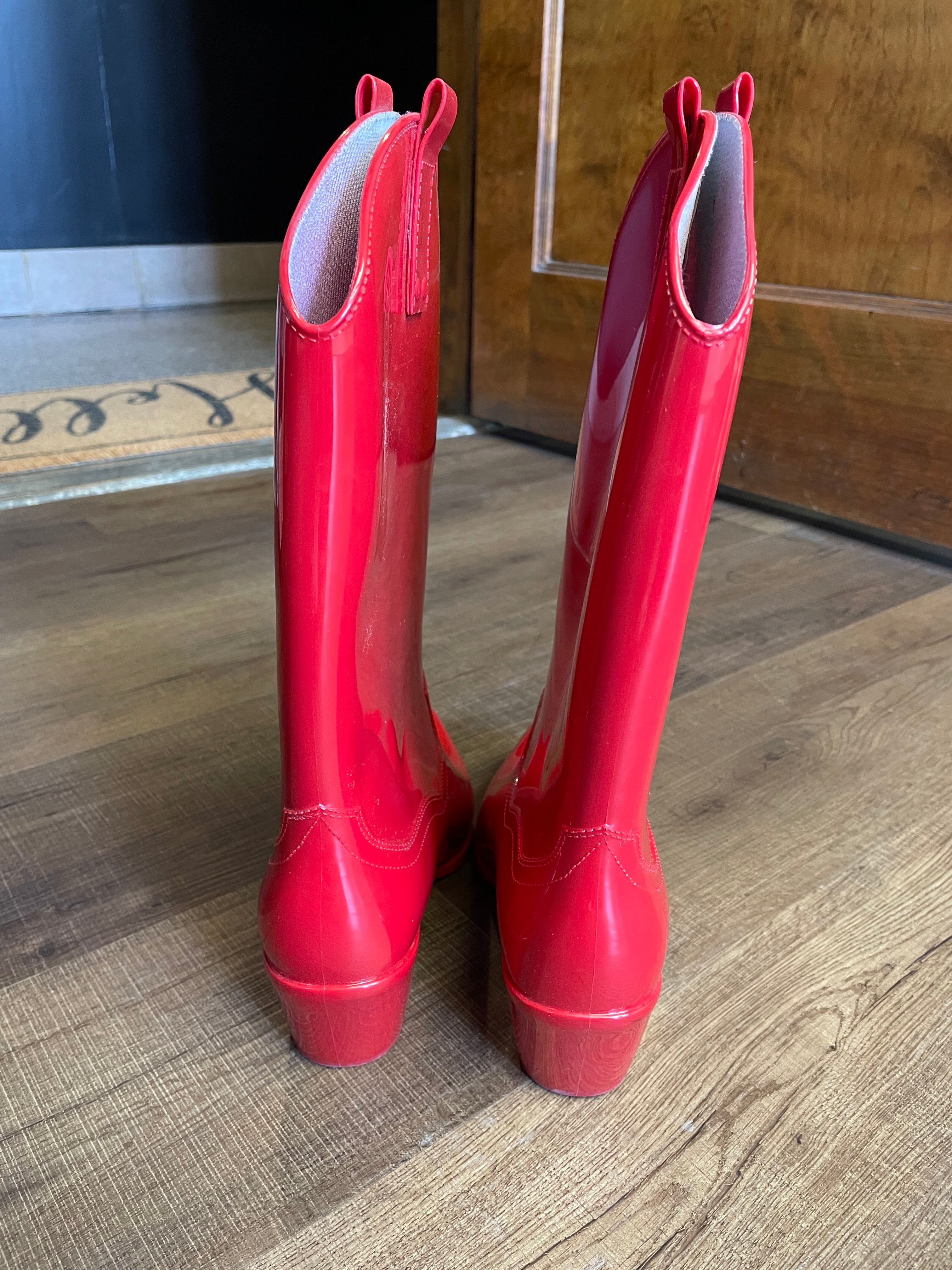 Beach by Matisse Annie Red Women's Western Rain Boots (9) - BinxBerry Consignment