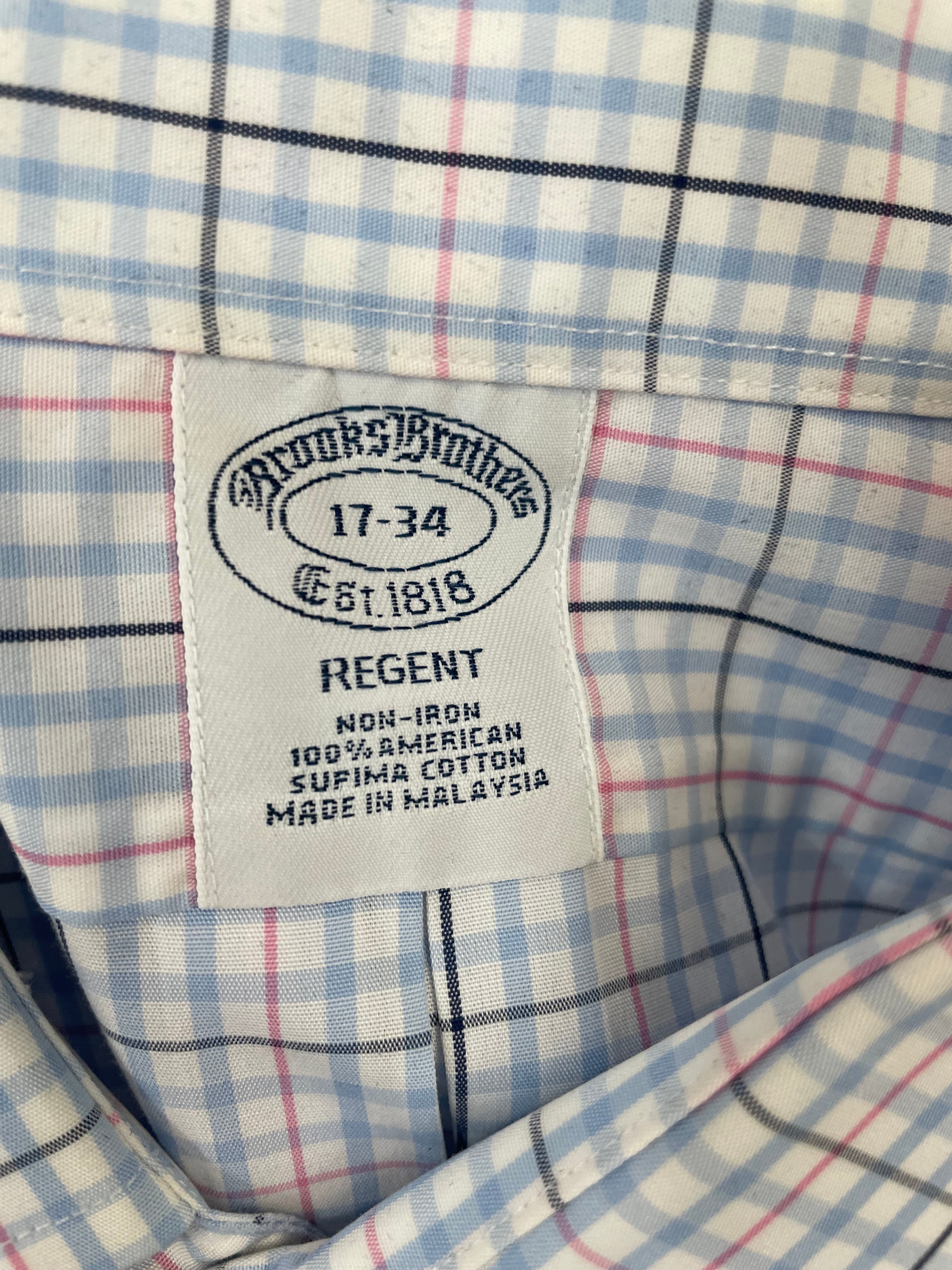 Brooks Brothers Regent Men's Checkered Button Down (17-34) - BinxBerry Consignment