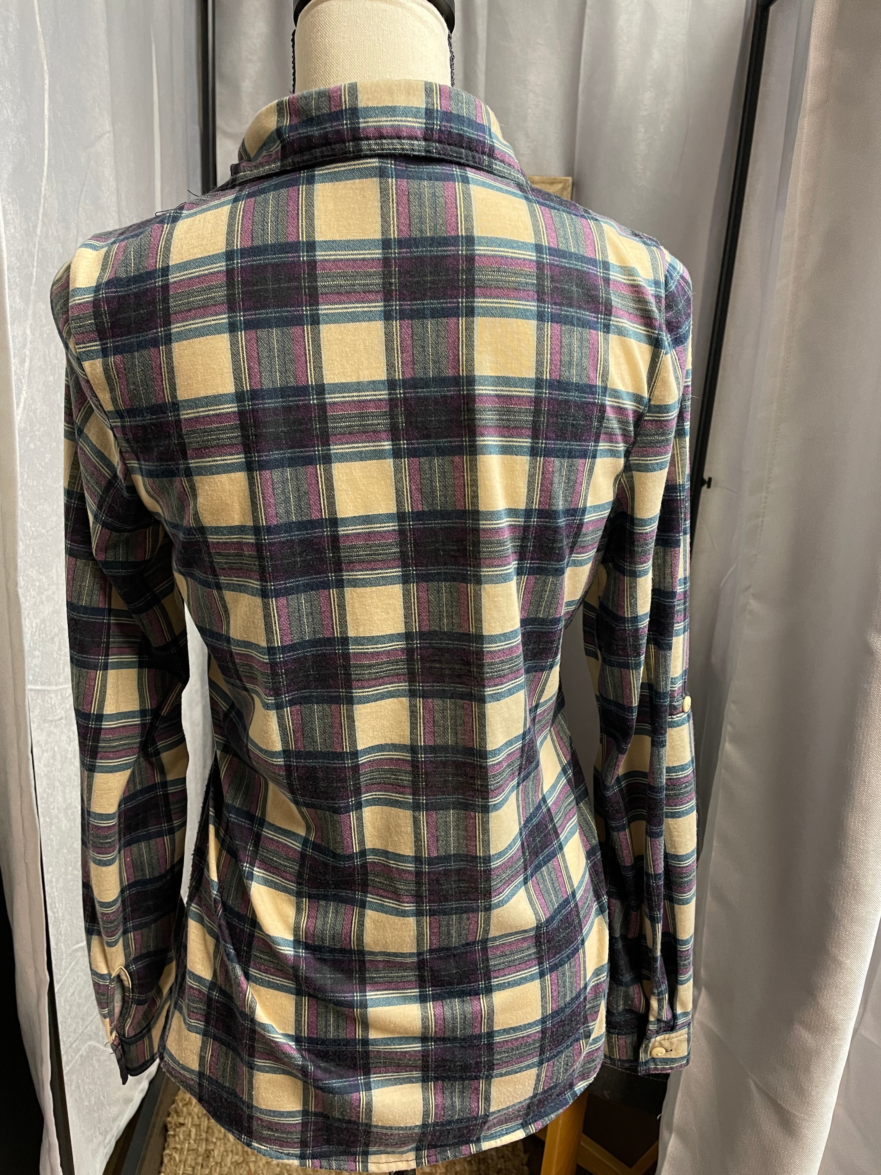 Passport Purple Plaid Button Down Shirt (M)