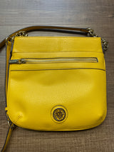 Anne Klein Yellow Pebbled Leather Crossbody