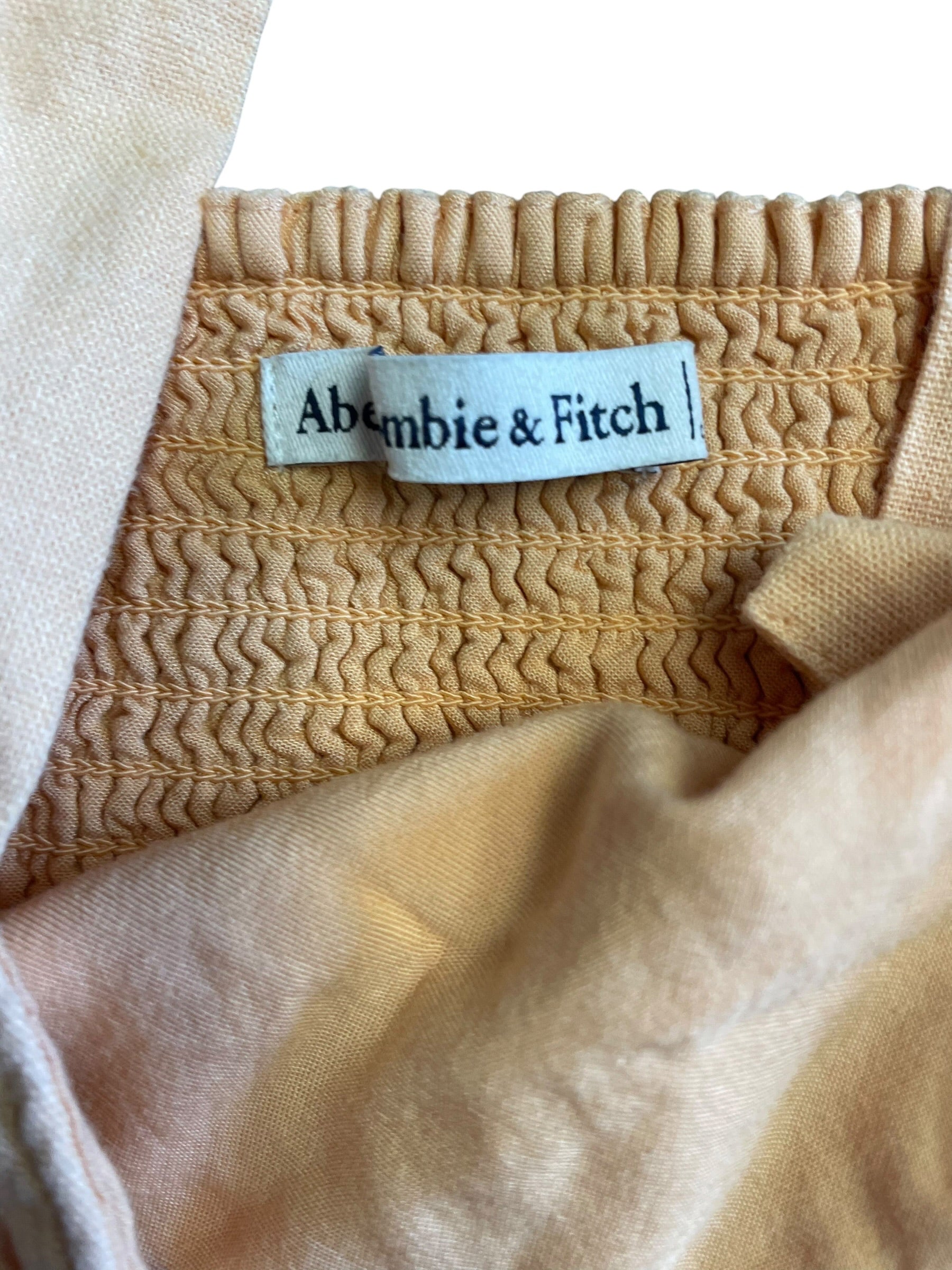Abercrombie & Fitch Linen Blend Ruched Back Crop Top (S)
