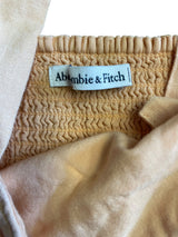 Abercrombie & Fitch Linen Blend Ruched Back Crop Top (S)