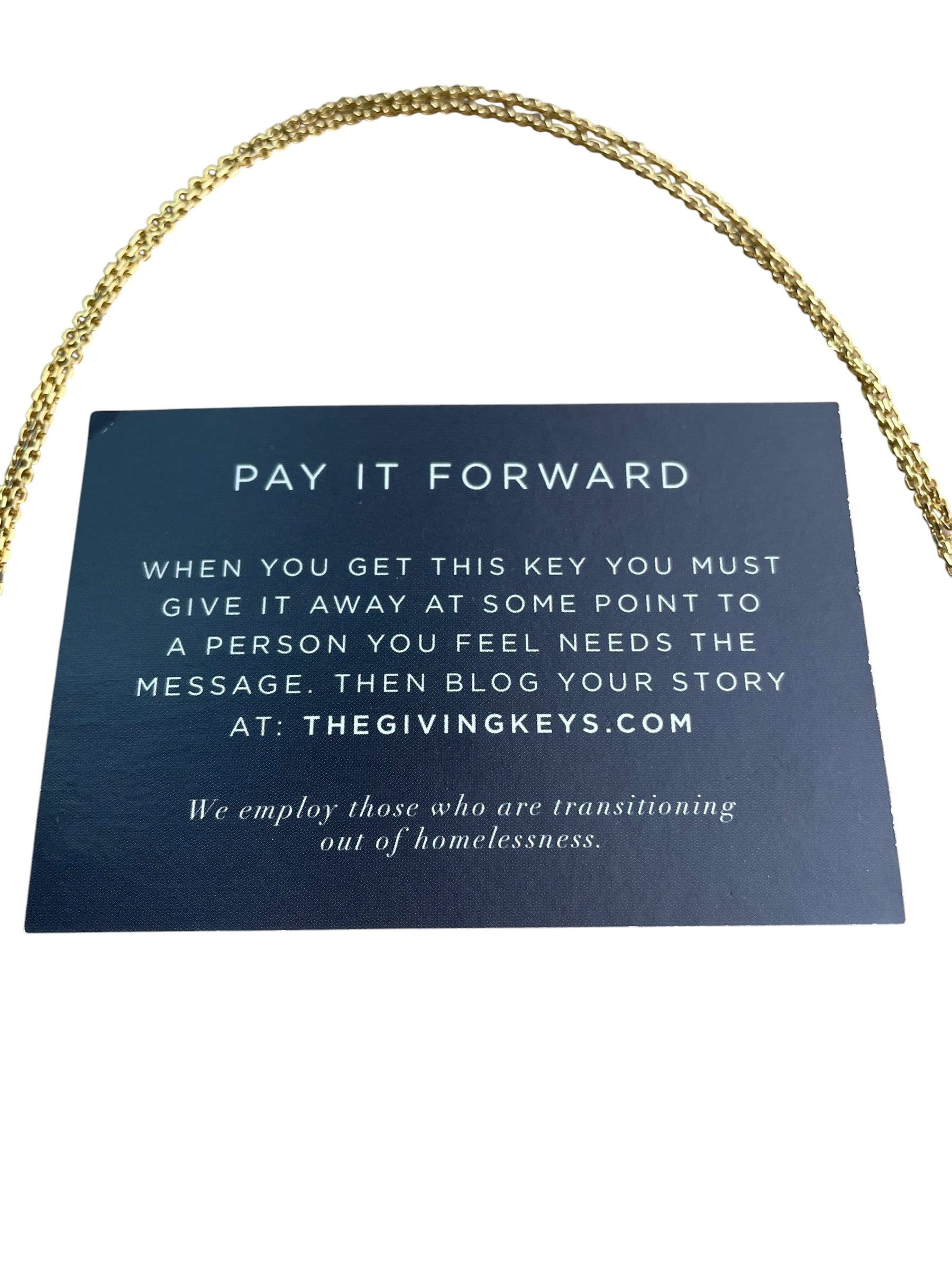 The Giving Keys "LET GO" Gold Tone Necklace
