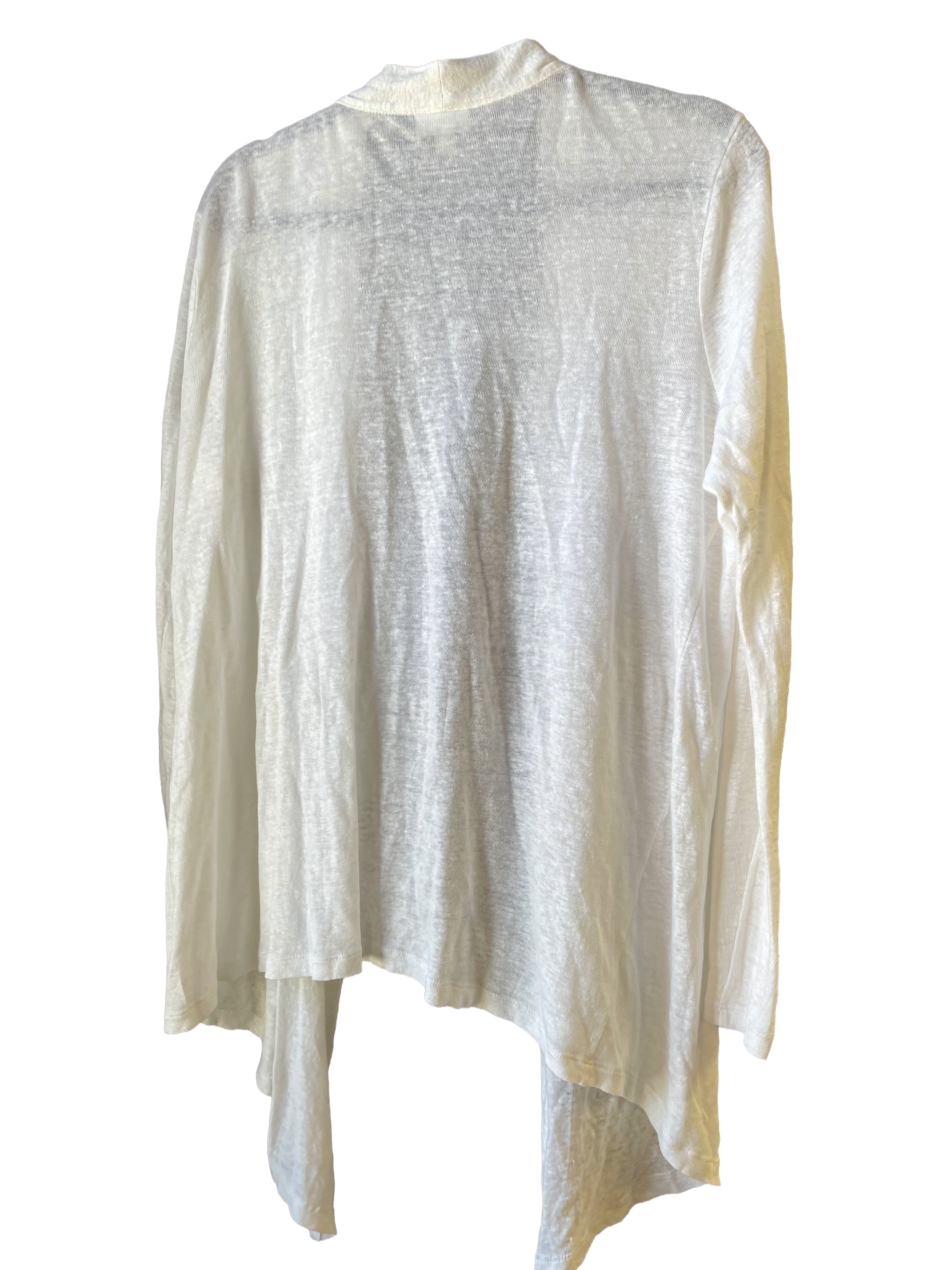 J. Jill Love Linen White Open Front Cardigan (M)