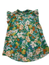 Hudson Gray Green Floral Print Ruffle Sleeve Blouse (S)