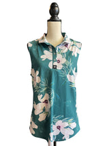 Bad Birdie Women's Green Floral Sleeveless Top (XL)