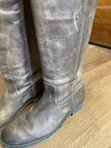 Frye Melissa Ladies Button 2 Tall Gray Leather Boots