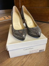 Calvin Klein Emmy Metallic Snake Heels (9.5)