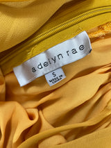 Adelyn Rae Cascading Ruffle V-Neck Maxi Dress (S)