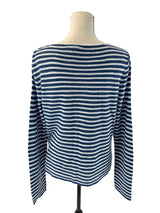 Eileen Fisher Striped Linen Blend Knit Top (M)