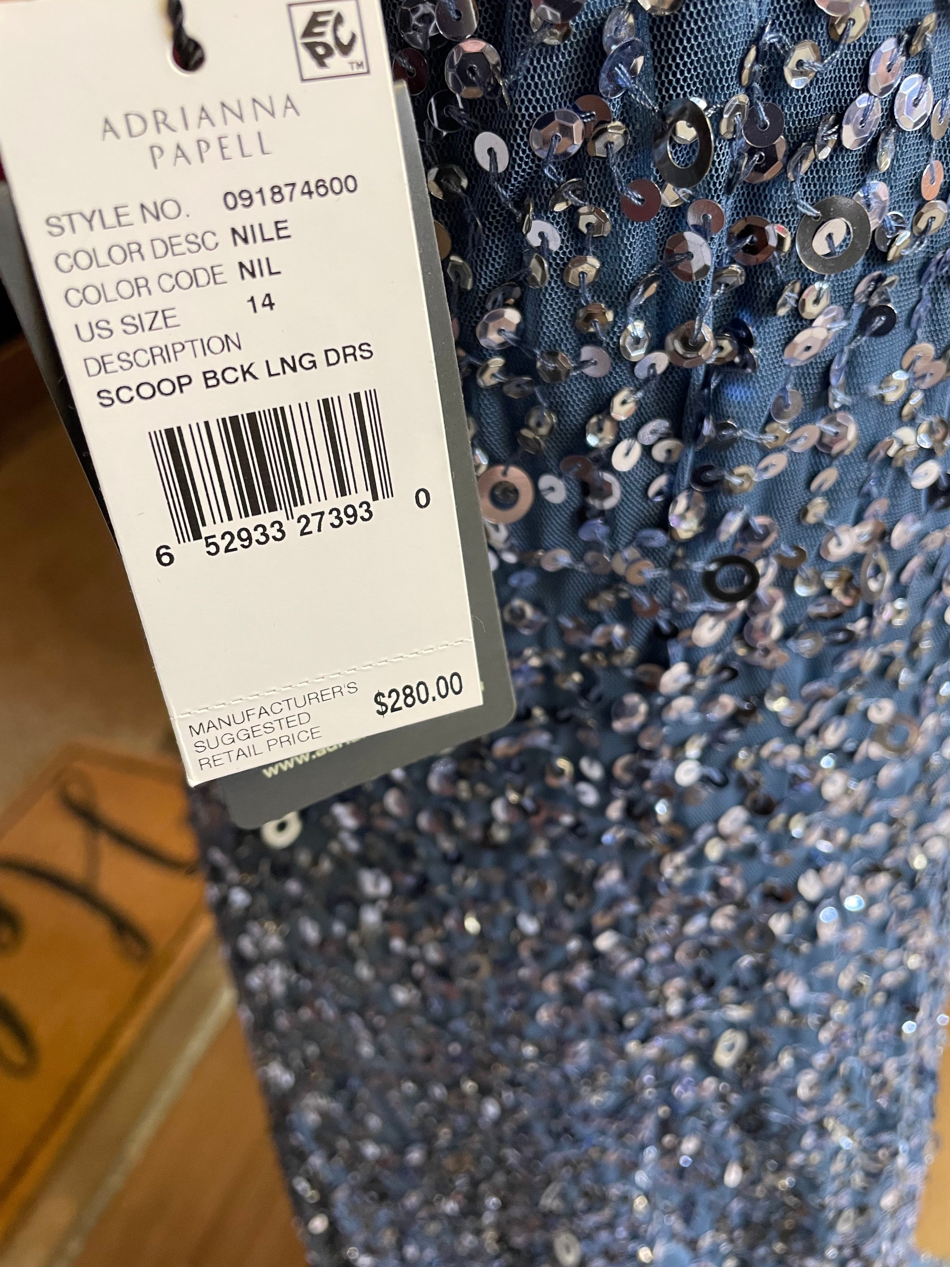 Adrianna Papell NWT Scoop Back Long Dress (14)