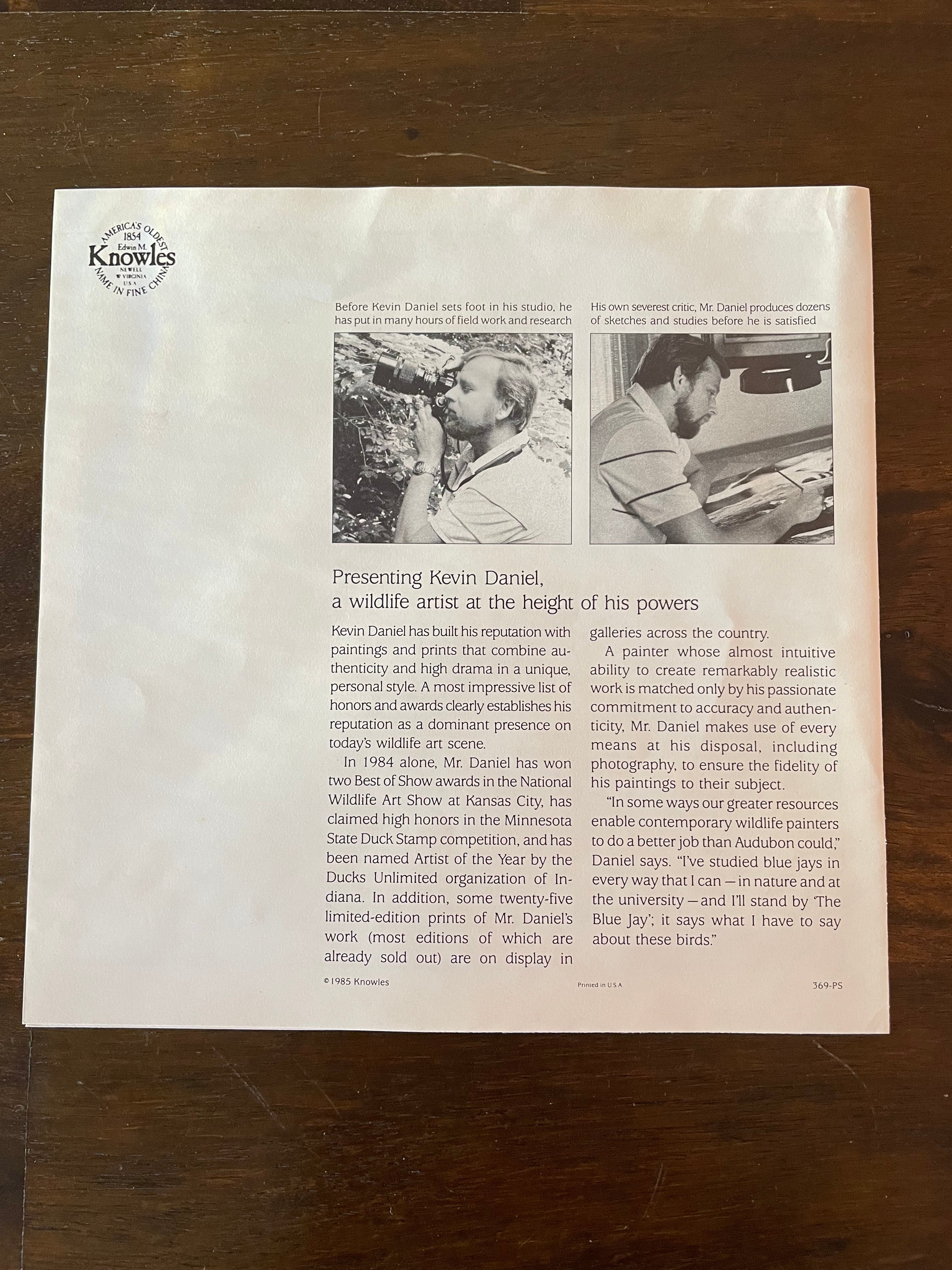 Knowles "The Blue Jay" Collectible Plate