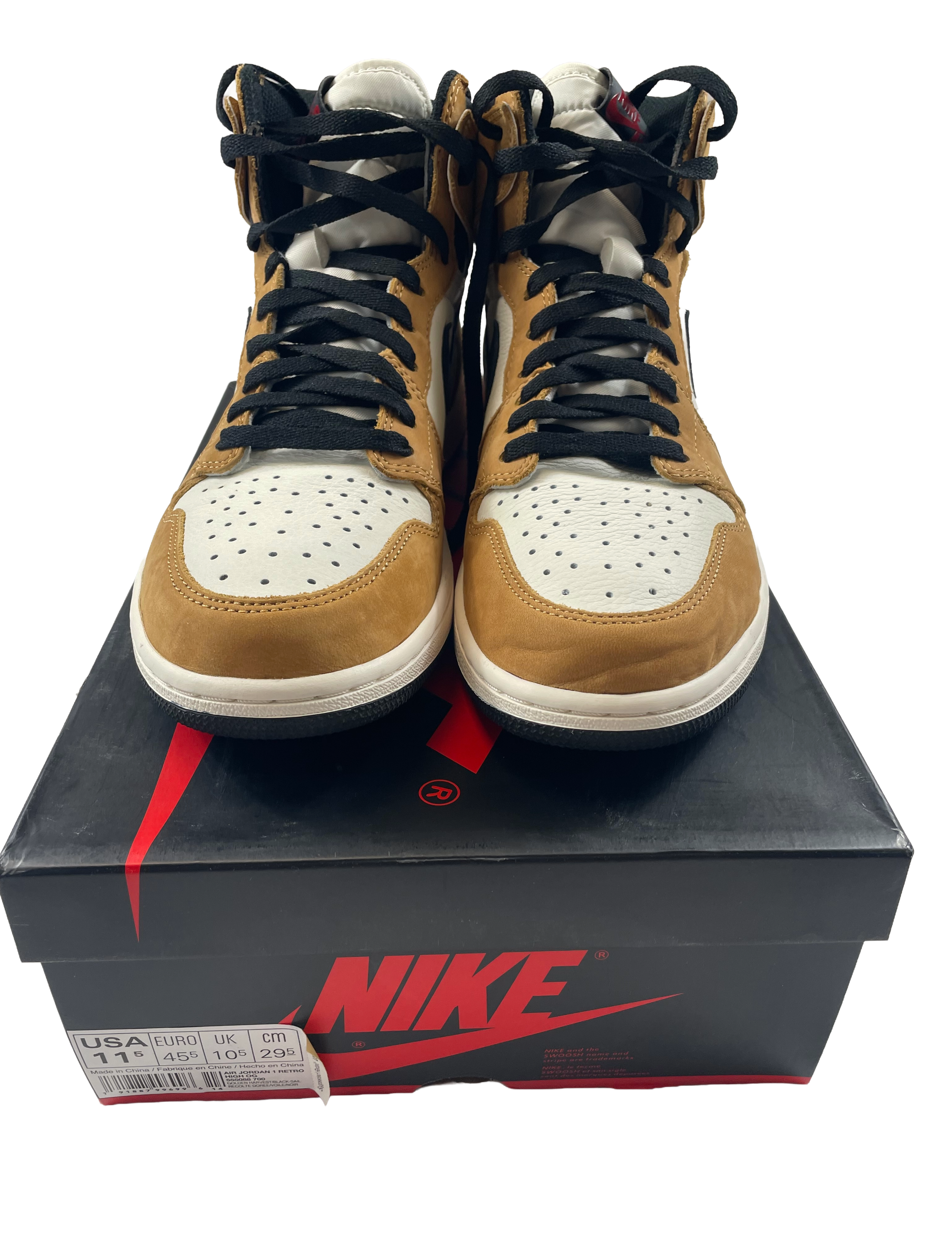 Nike Air Jordan 1 Retro High OG in Golden Harvest Black Sail (11.5) - BinxBerry Consignment