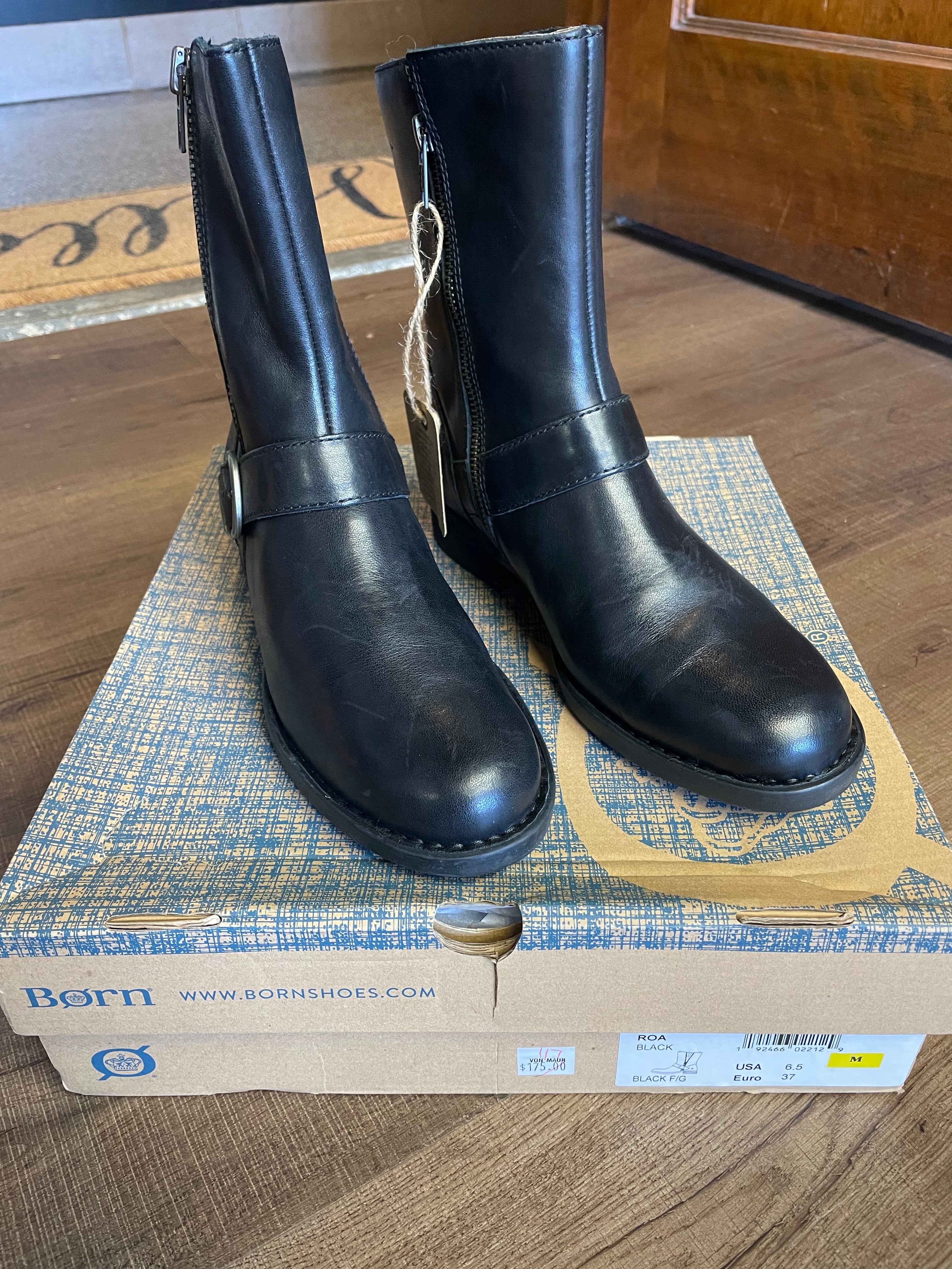 Born Women's Mid-Calf Leather Motorcycle Boot F51103 (6.5)