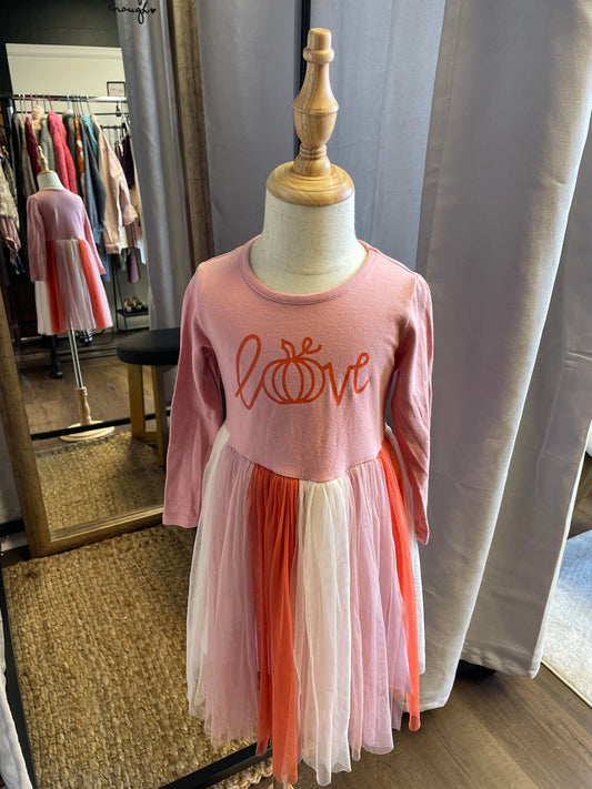 Sweet Wink Pumpkin Love Tuelle Dress (5Y)