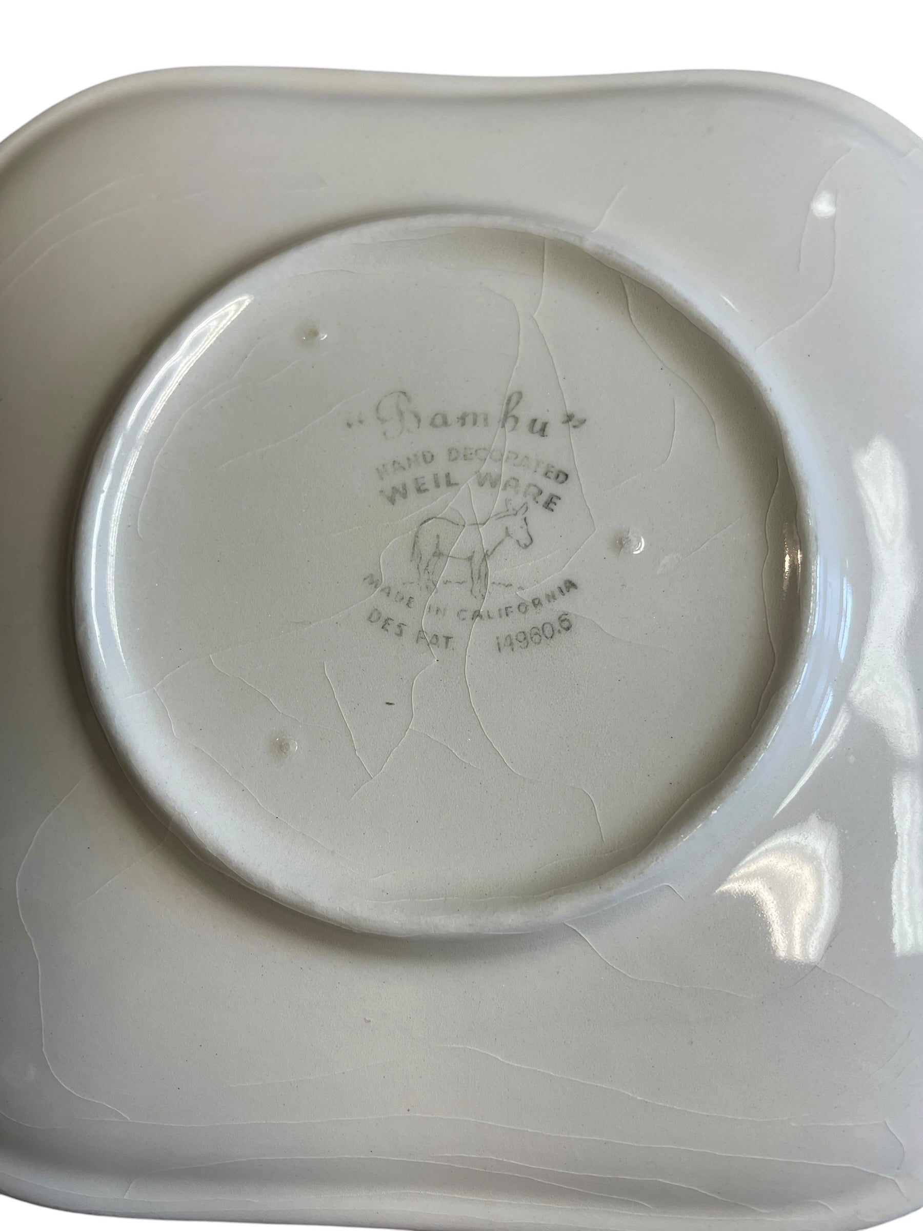 VTG California Pottery Weil Ware 1940s Bambu Pink Bread & Butter Plate