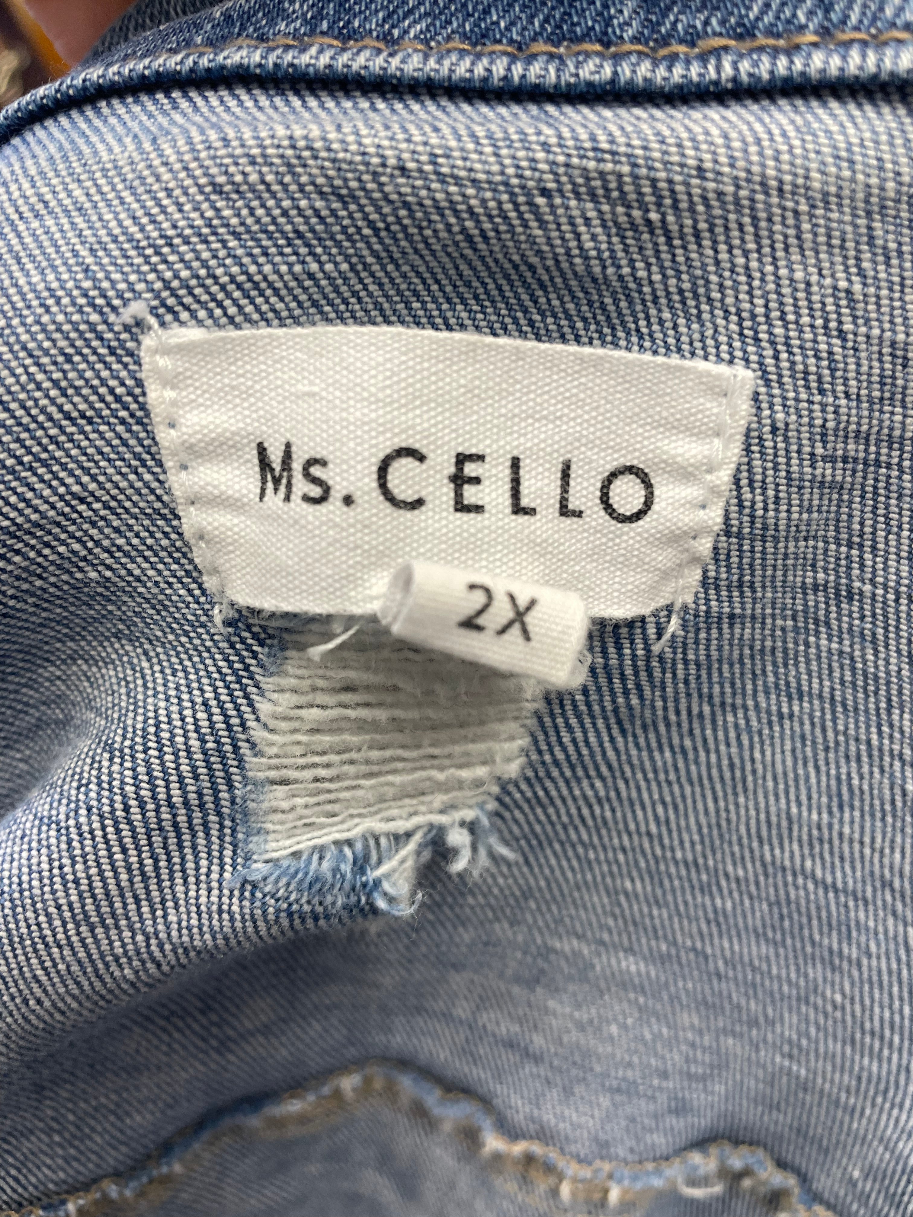 Ms. Cello Distressed Jean Jacket (2X)