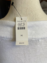 Talbots White NWT V-Neck Linen Blend Top (M)