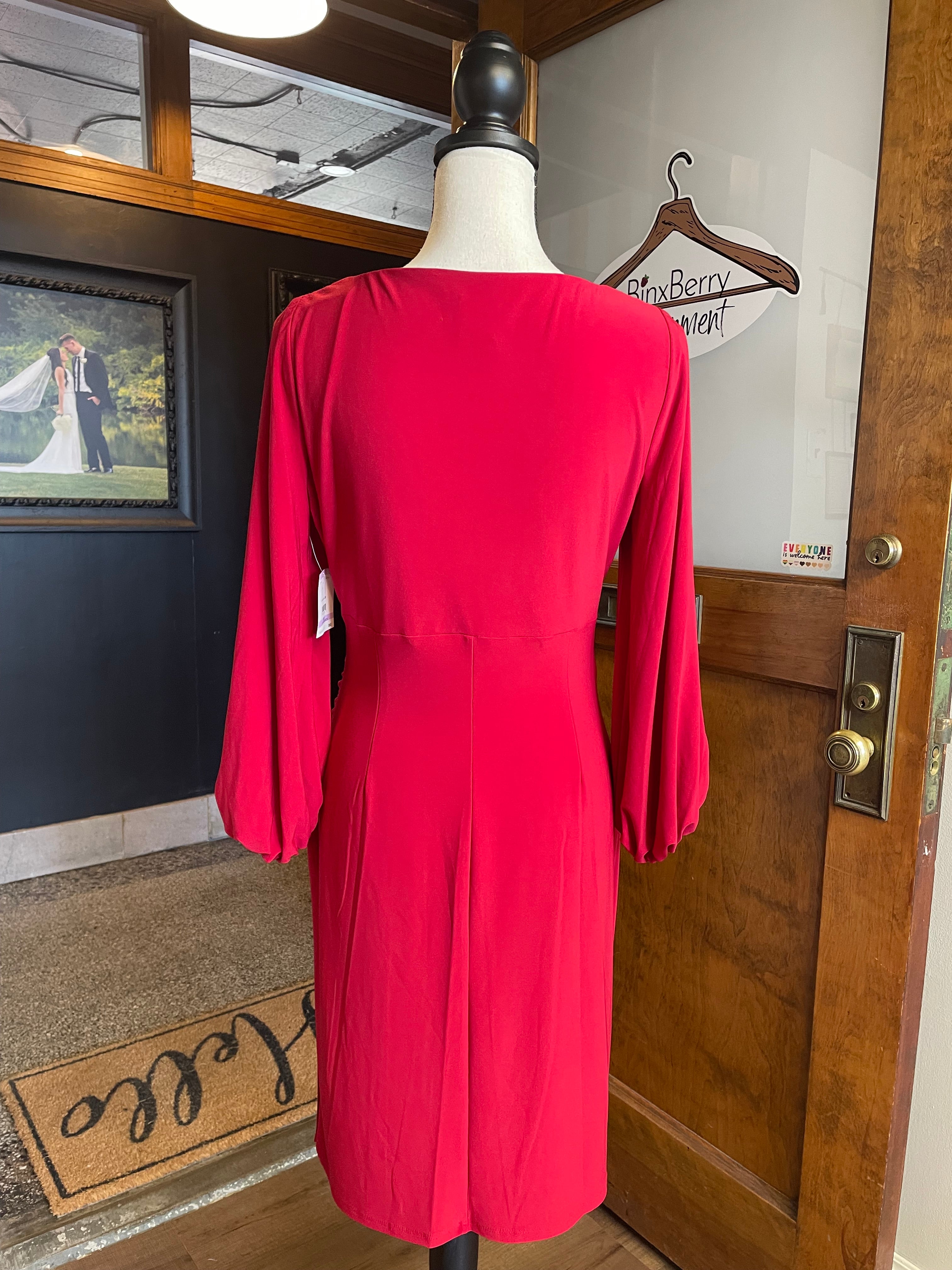 Anne Klein V-Neck Cross-Front Dress (6)