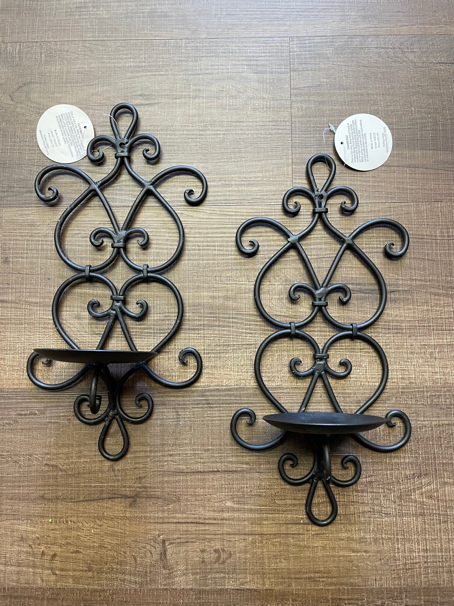 Iron Wall Candle Sconces (set of 2)