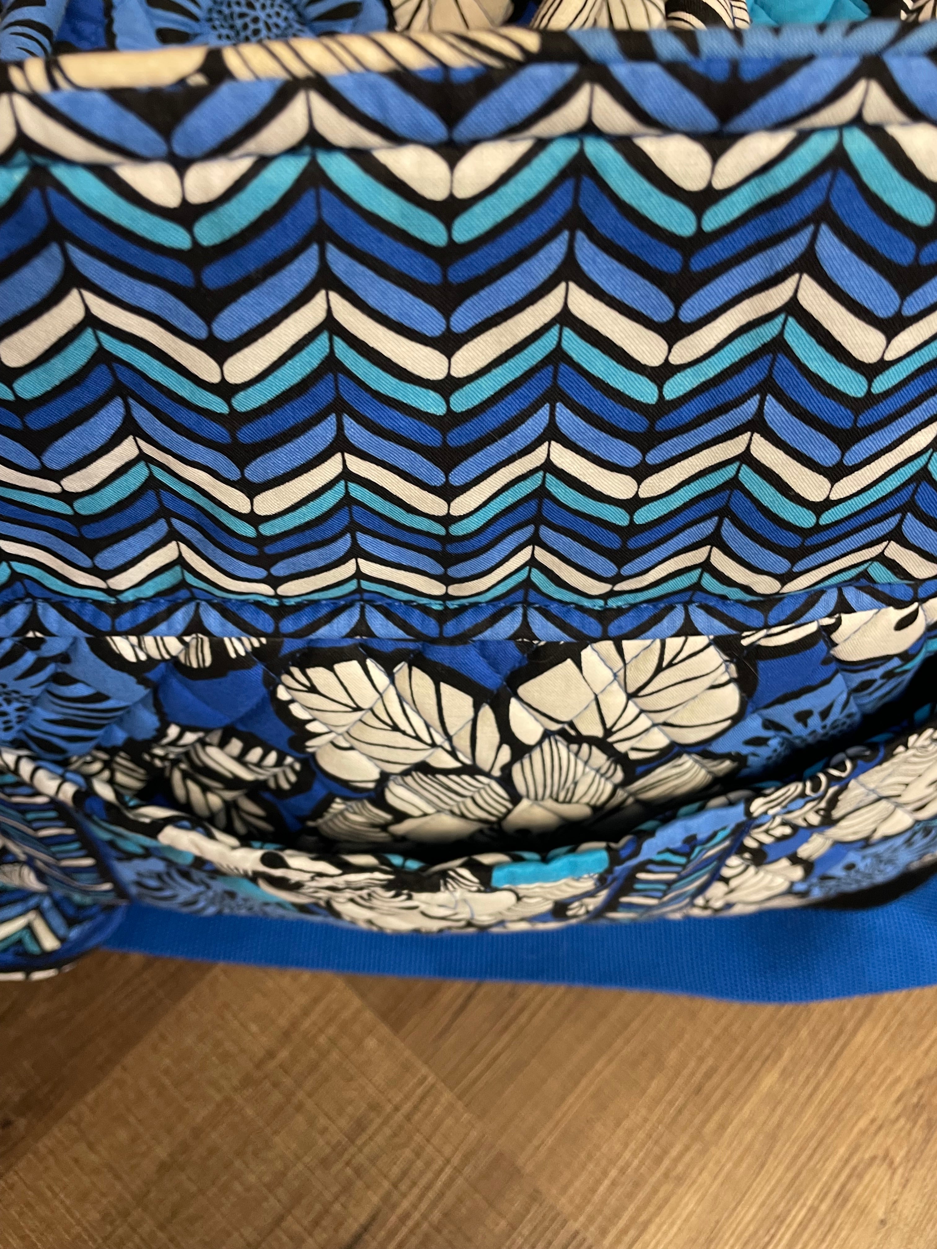 Vera Bradley Blue Bayou Grand Traveler + Cosmetic Bag