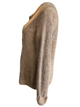 L.L.Bean Mohair Eyelash Women's Sheer Brown Cardigan (L)