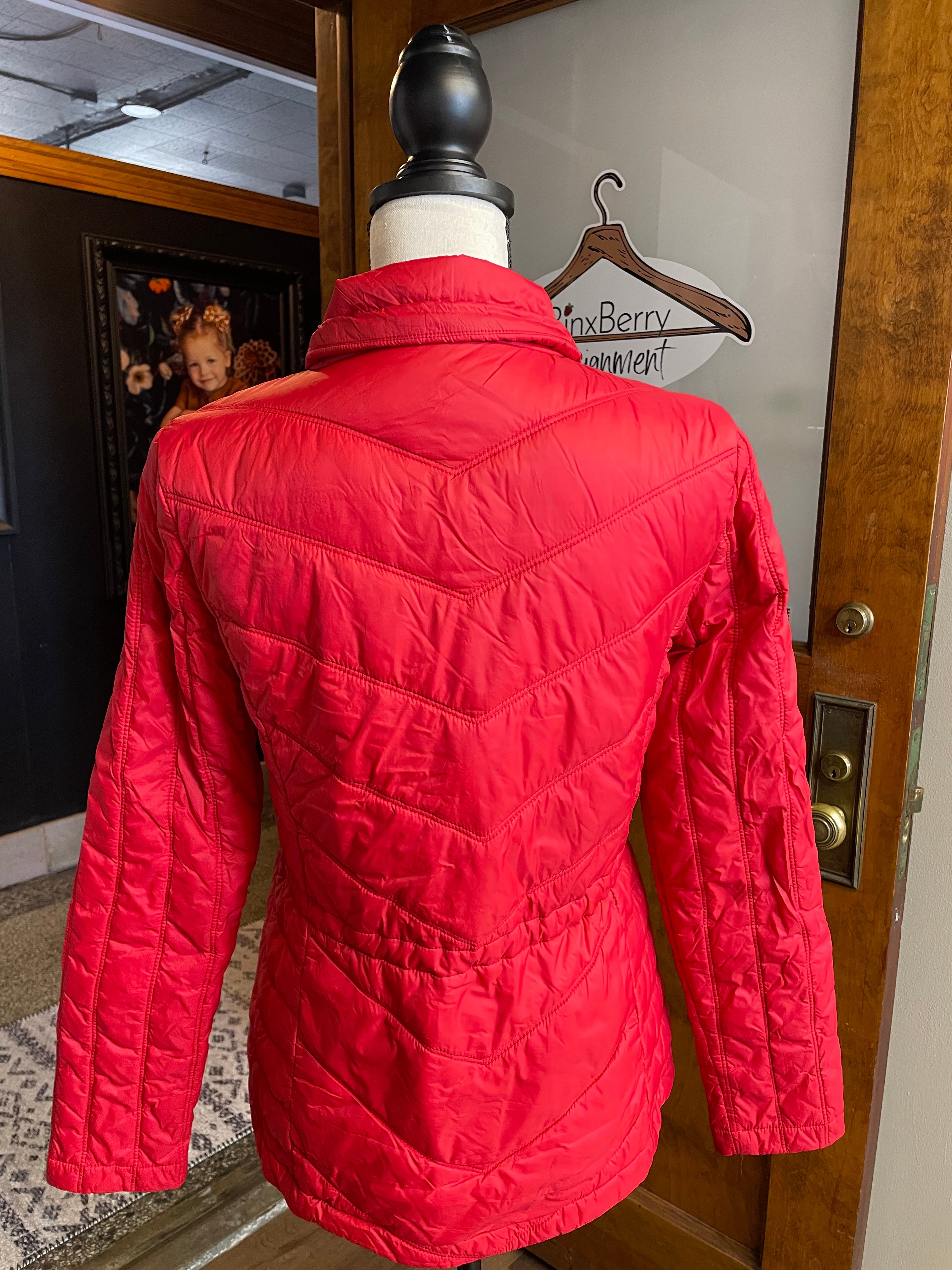 Guess Lightweight Red Puffer Coat (S)