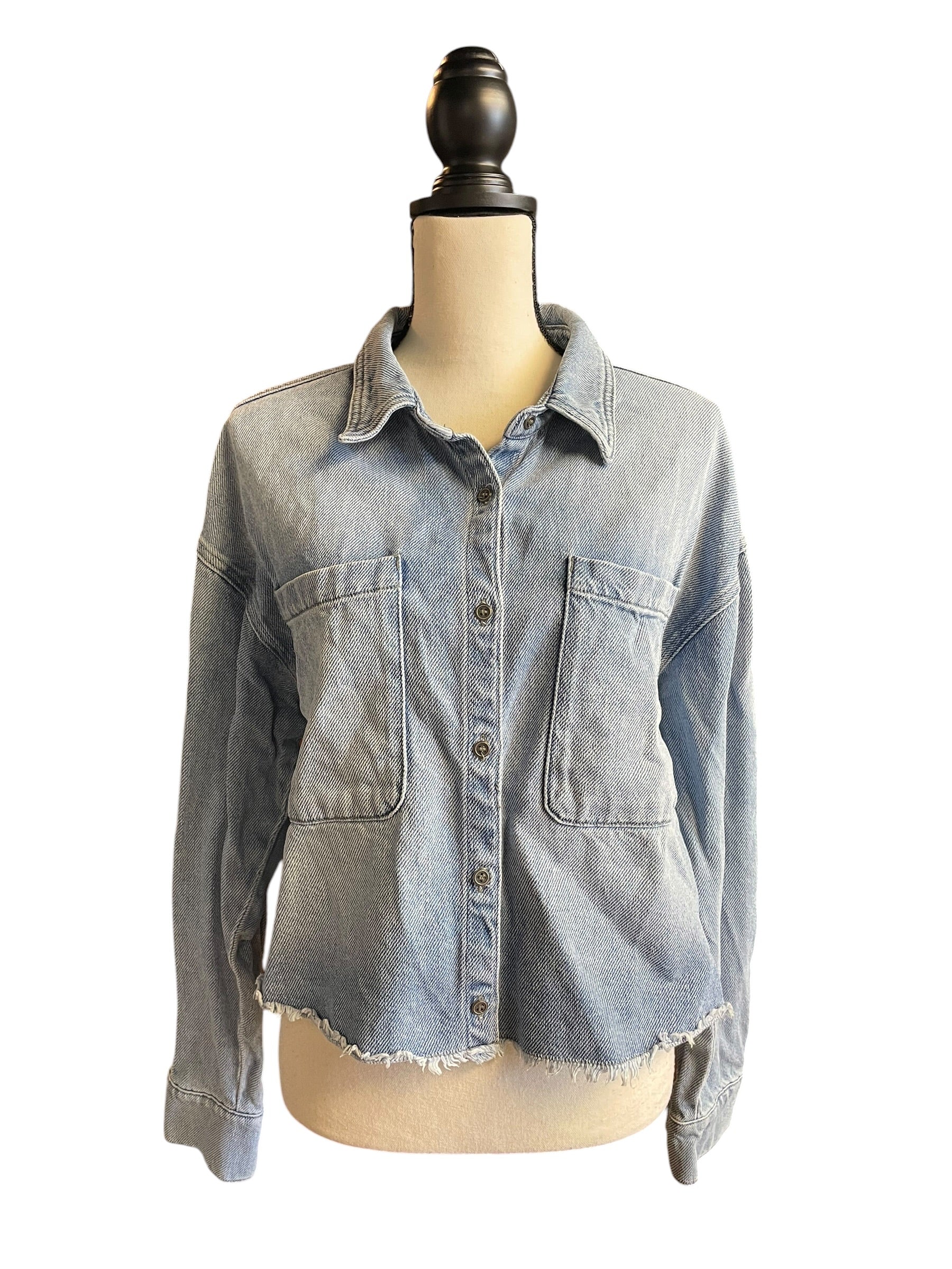Kut from the Kloth Women's Cropped Denim Top (L)