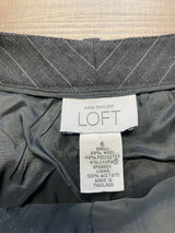 Ann Taylor Loft Women's Gray Wool Blend Pinstripe Pants (6)