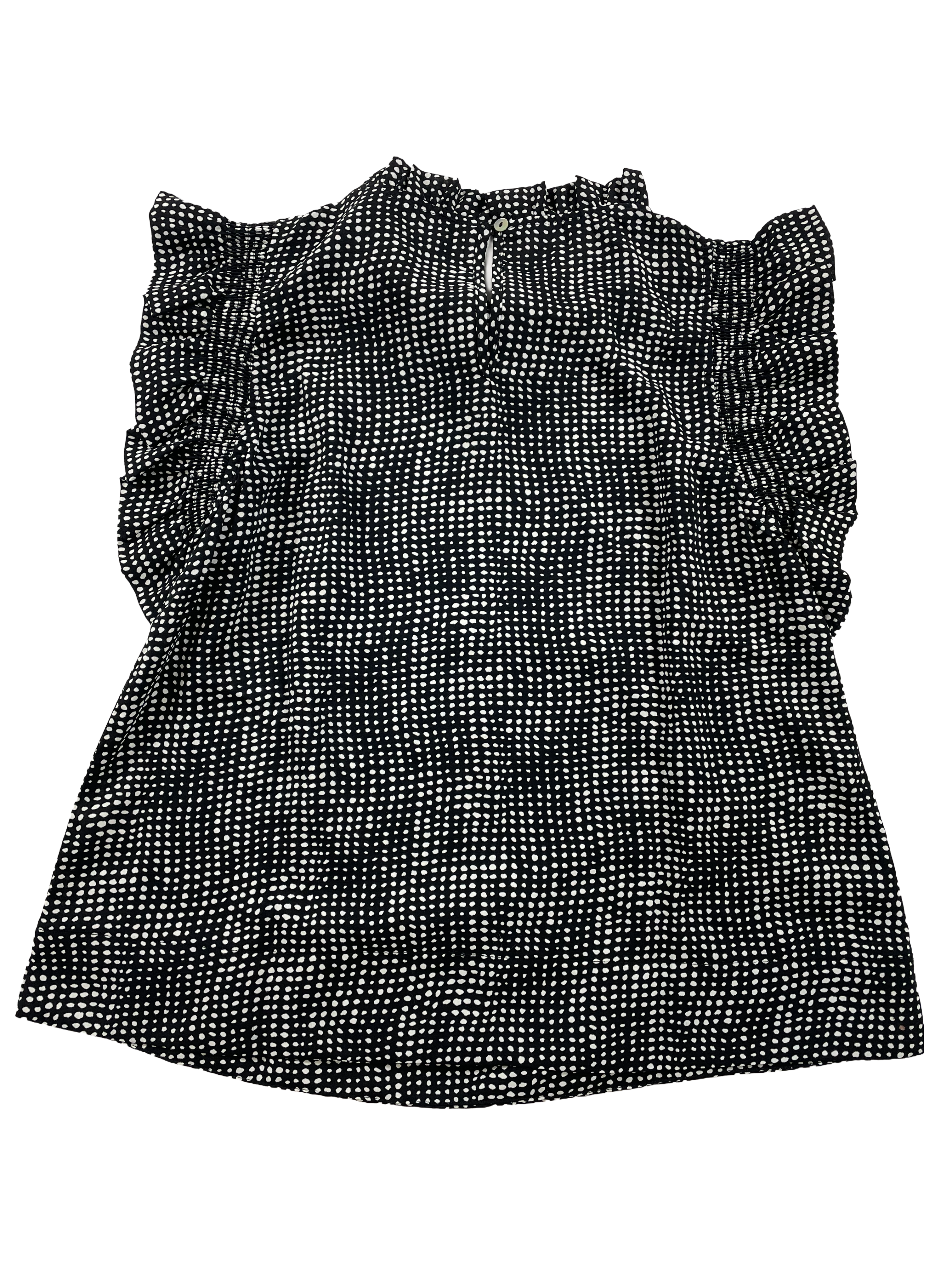 Hudson Gray Polka Dot Print Ruffle Sleeve Blouse (S)