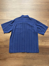 Toscano 100% Silk Men's Short Sleeved Button Down (L)